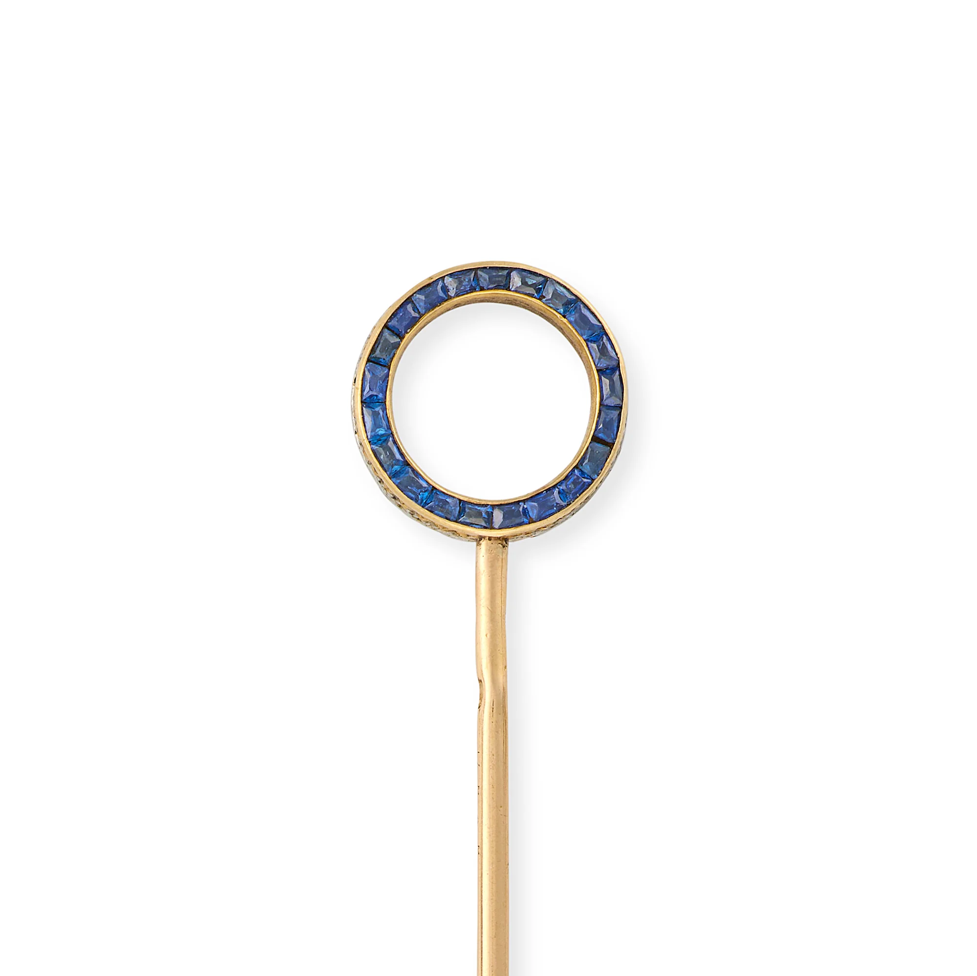 Antique Sapphire & Diamond Winning Post Stickpin