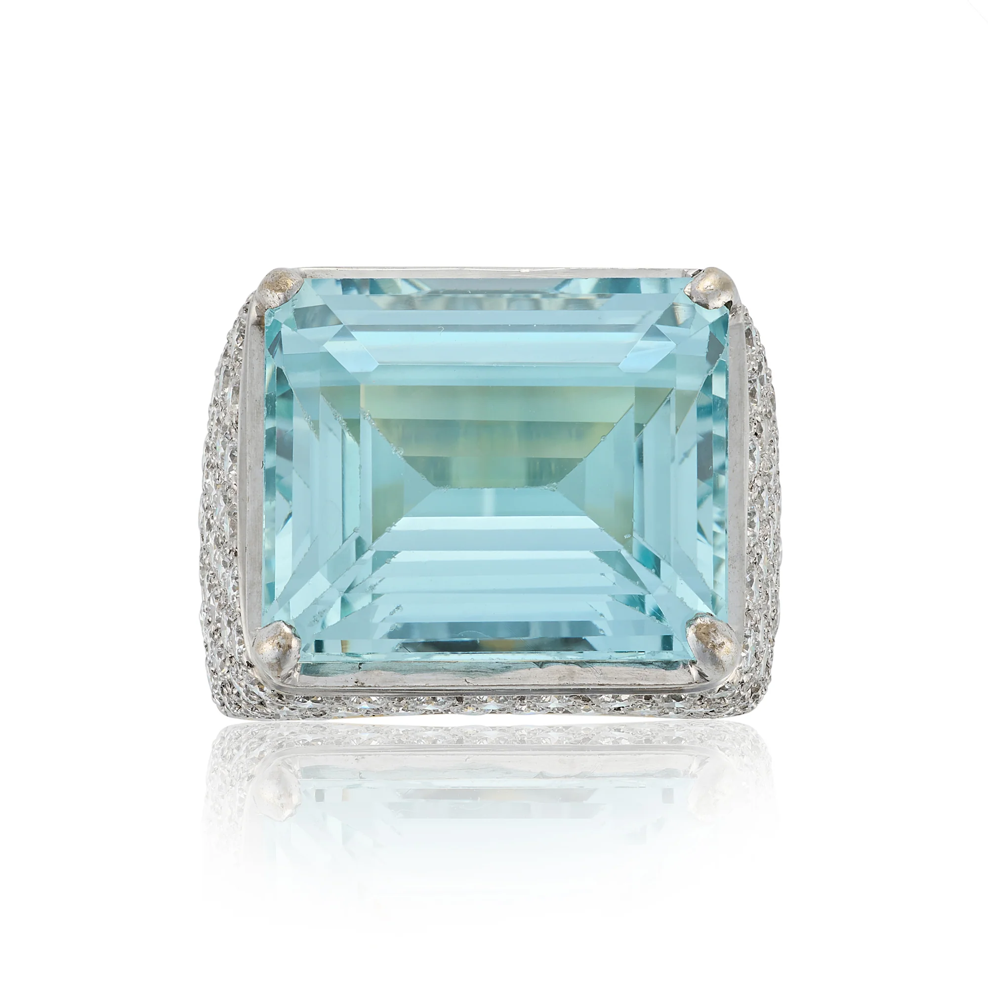 Aquamarine & Diamond Ring