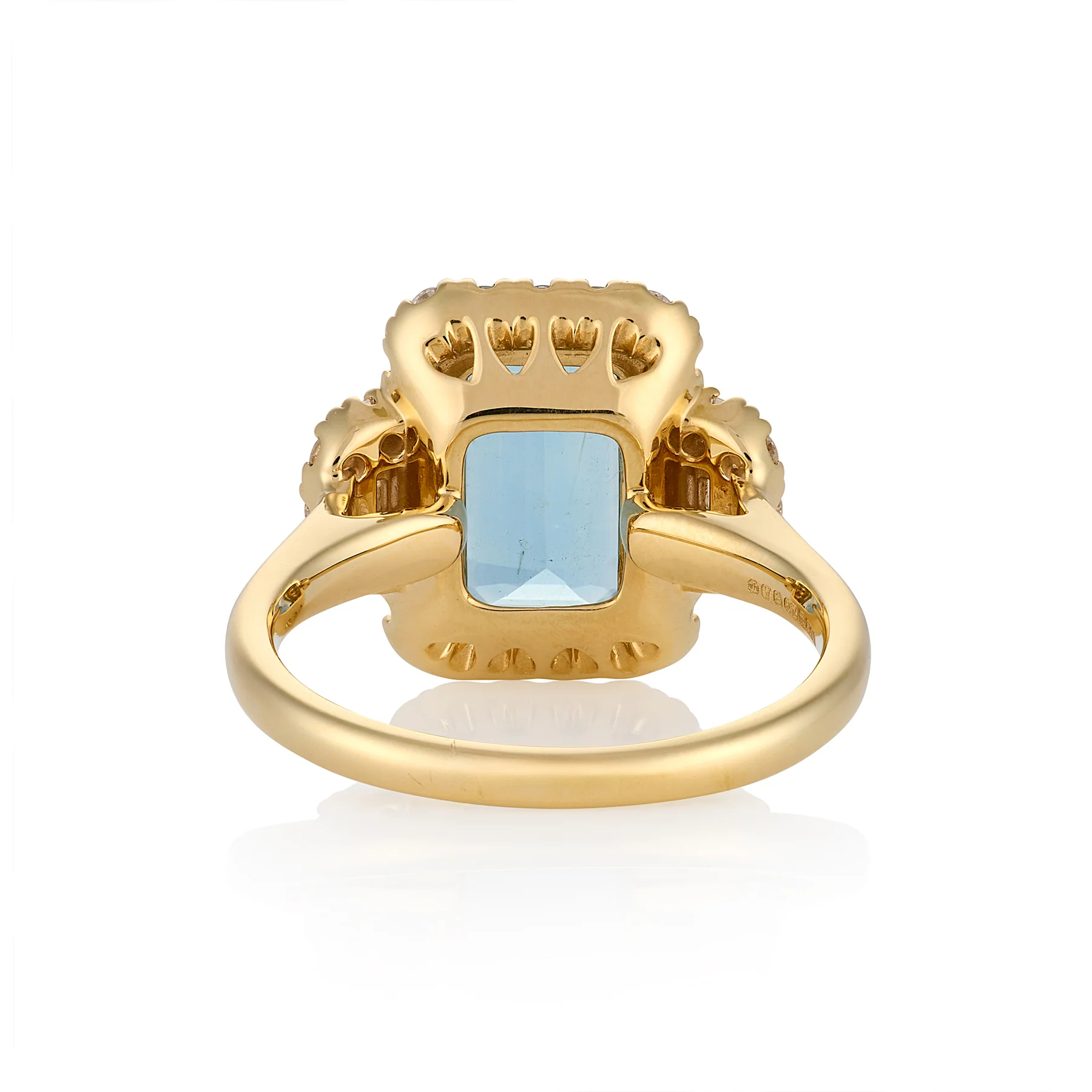 Art Deco Aquamarine & Diamond Ring - Image 3