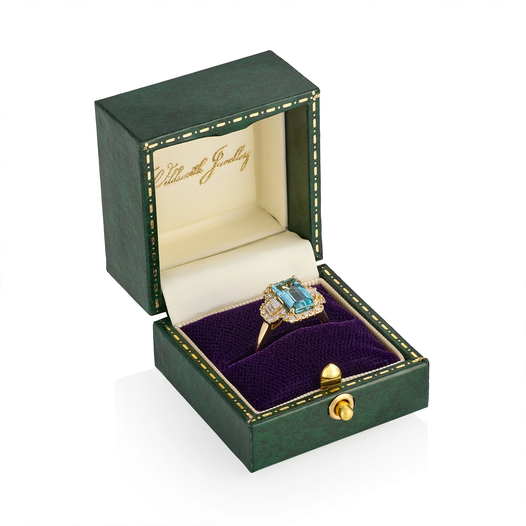 Art Deco Aquamarine & Diamond Ring - Image 4