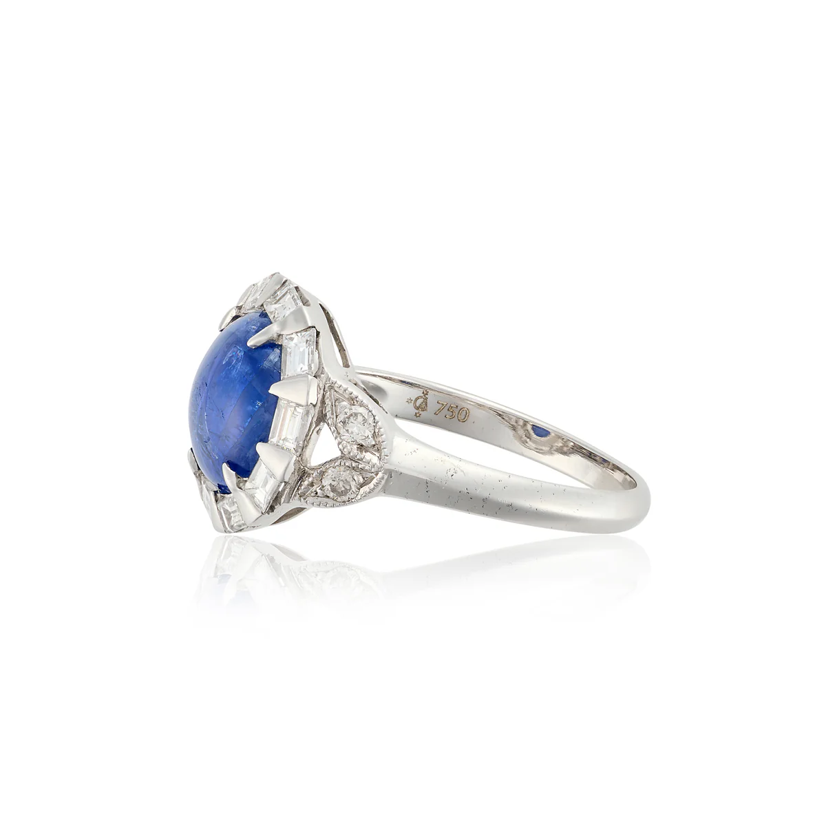 Art Deco Burma Sapphire & Diamond Ring - Image 2