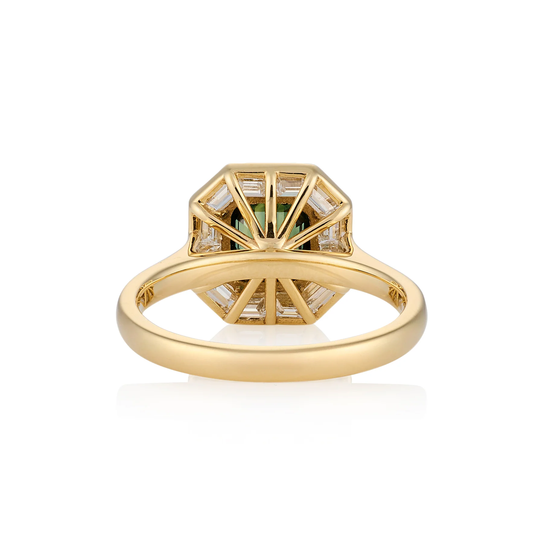 Art Deco Green Sapphire & Diamond Ring - Image 3
