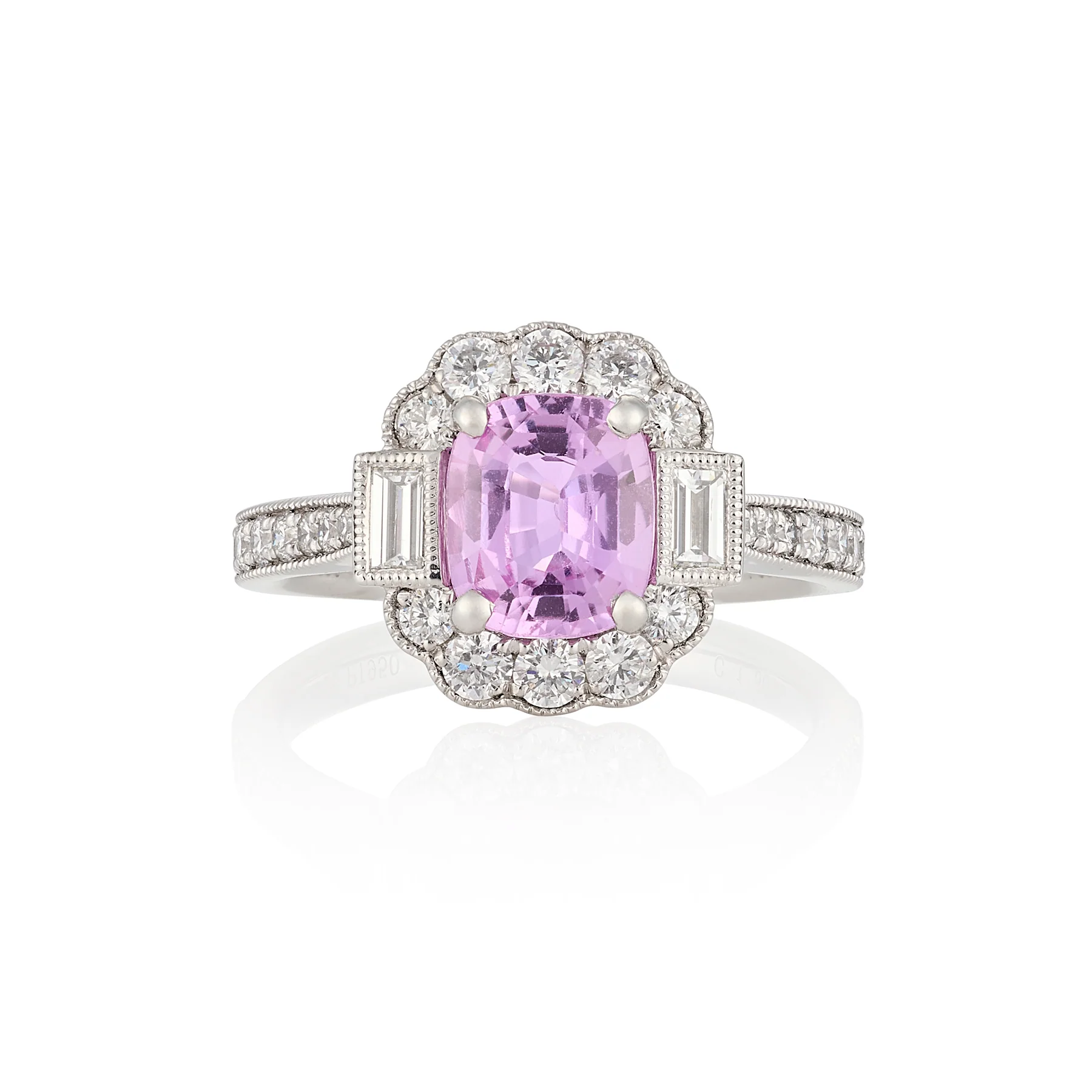 Art Deco Pink Sapphire & Diamond Ring