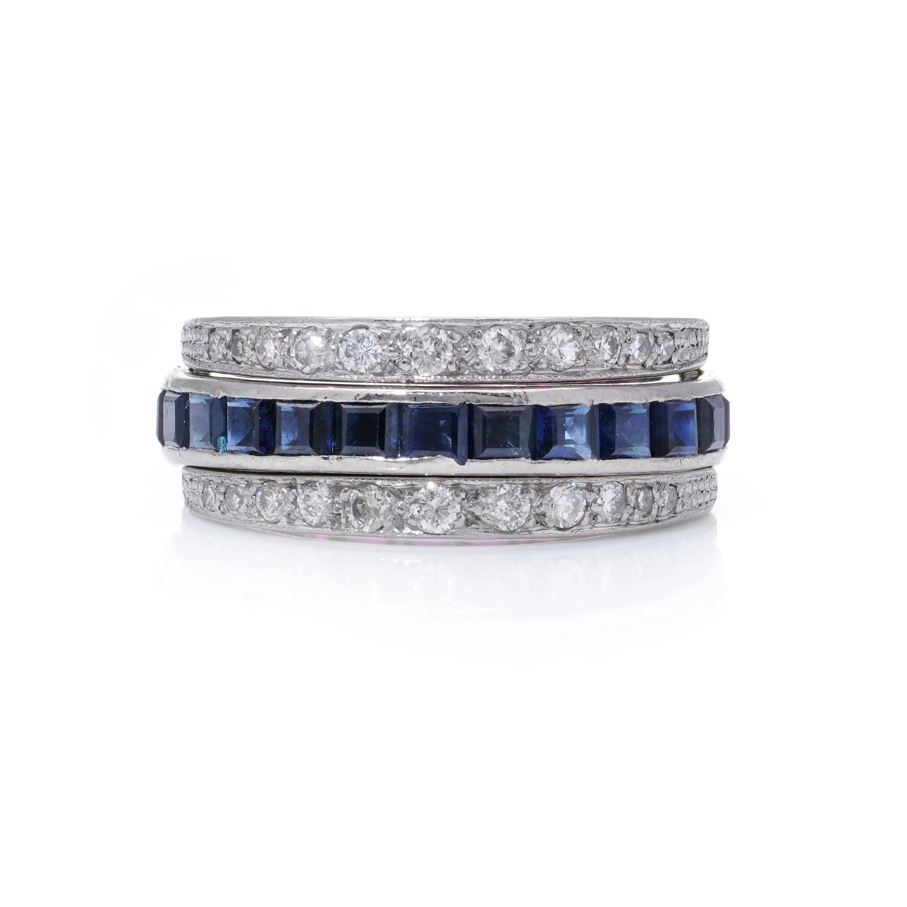 Art Deco Sapphire, Ruby & Diamond 'Flip over’ Ring - Image 3
