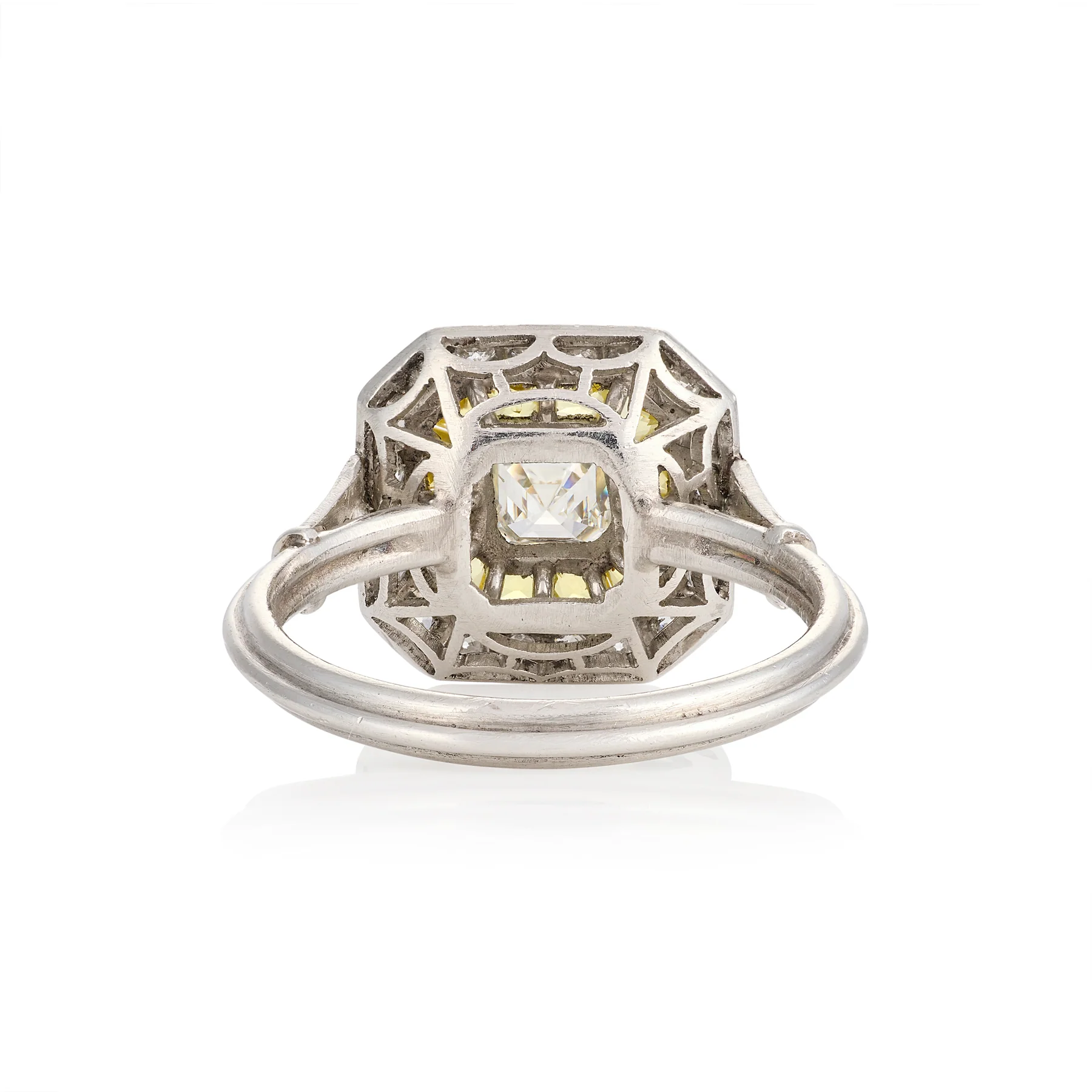 Art Deco Style Diamond and Yellow Sapphire Ring - Image 3