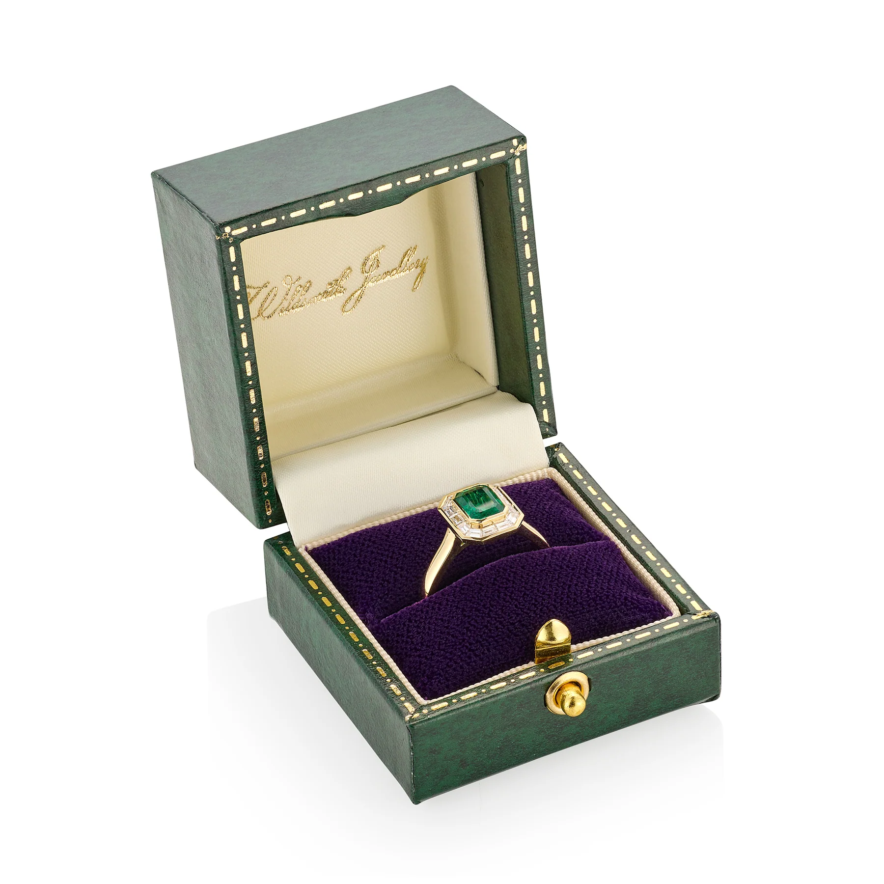 Art Deco Style Emerald & Diamond Ring - Image 3