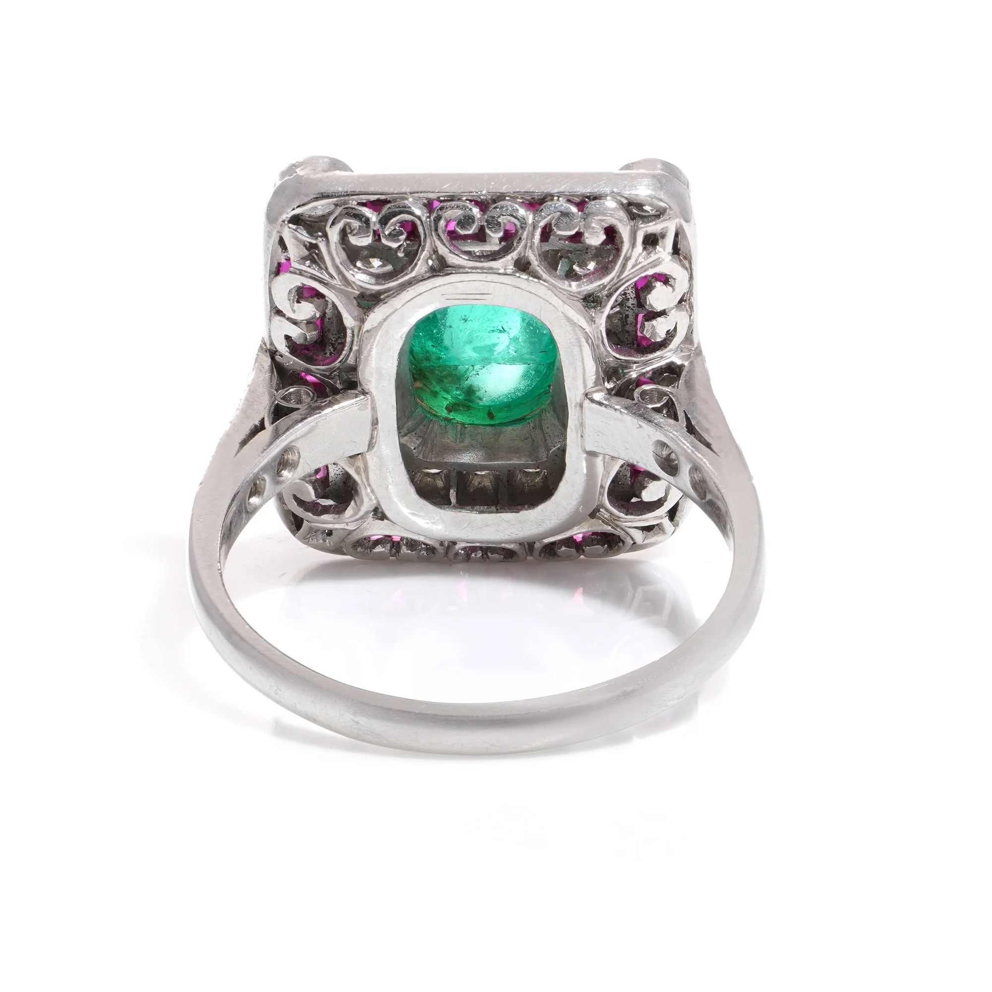 Art Deco Style Emerald, Ruby & Diamond Ring - Image 3