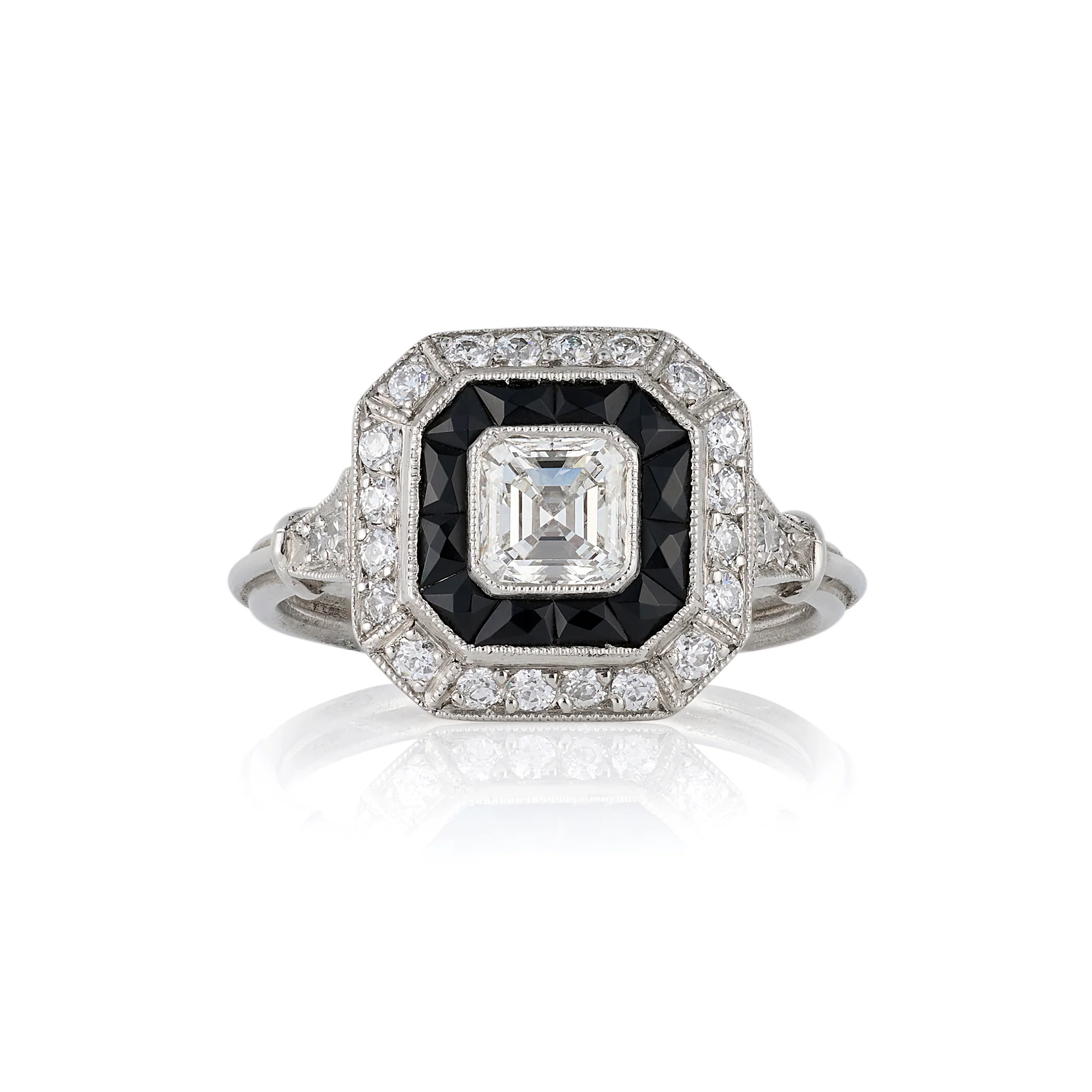 Art Deco Style Onyx & Diamond Ring
