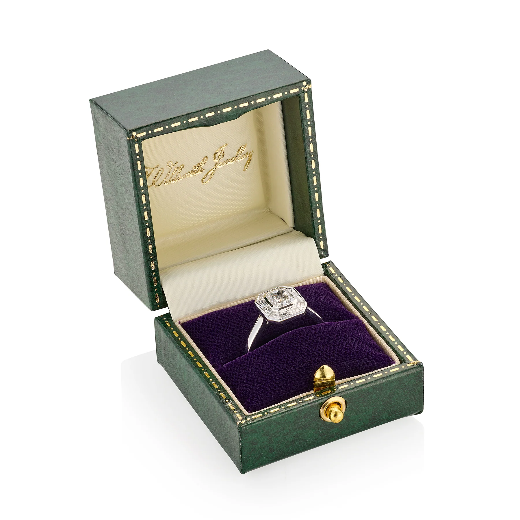 Art Deco Style Platinum Diamond Ring - Image 3