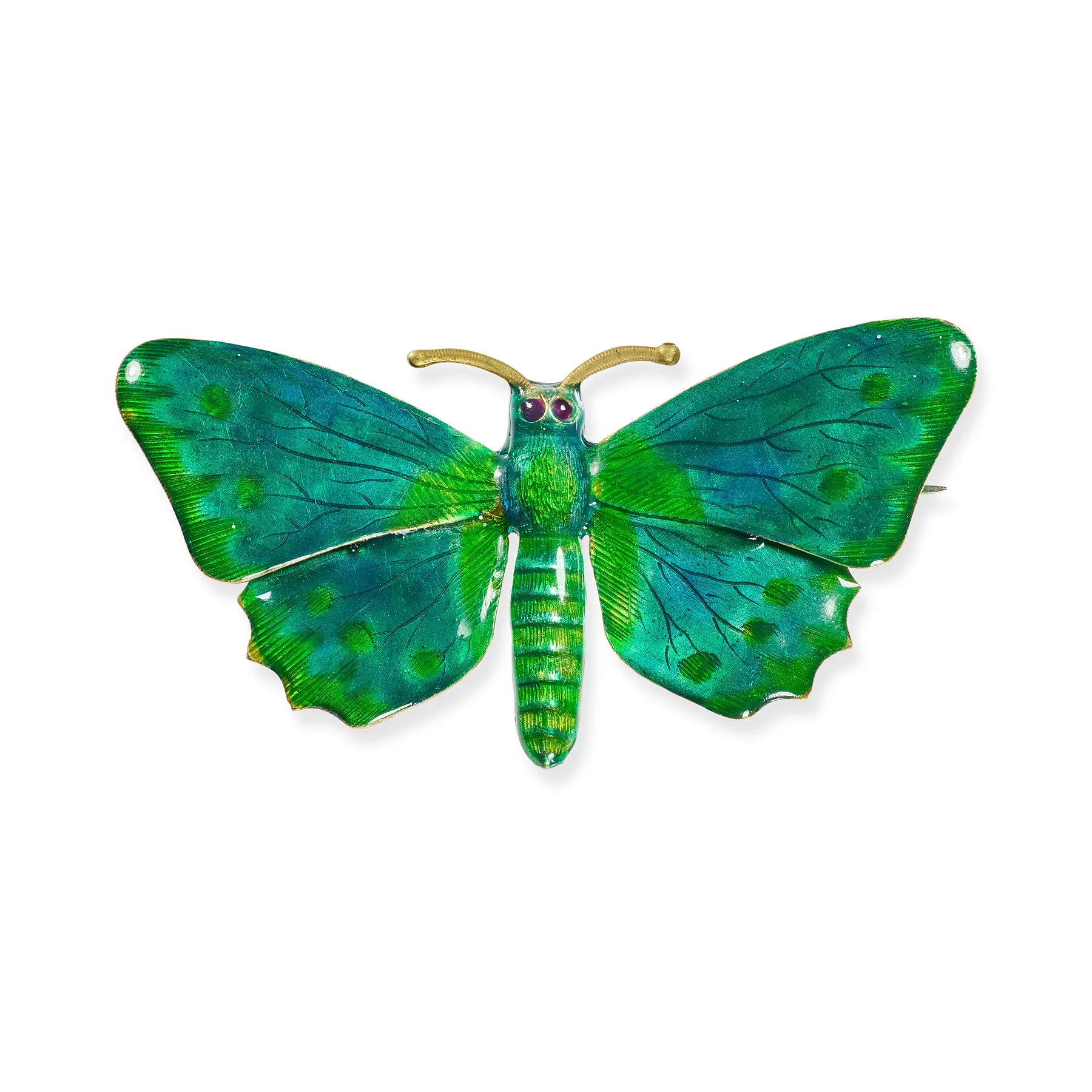 Arts & Crafts Enamel Butterfly 15ct Gold