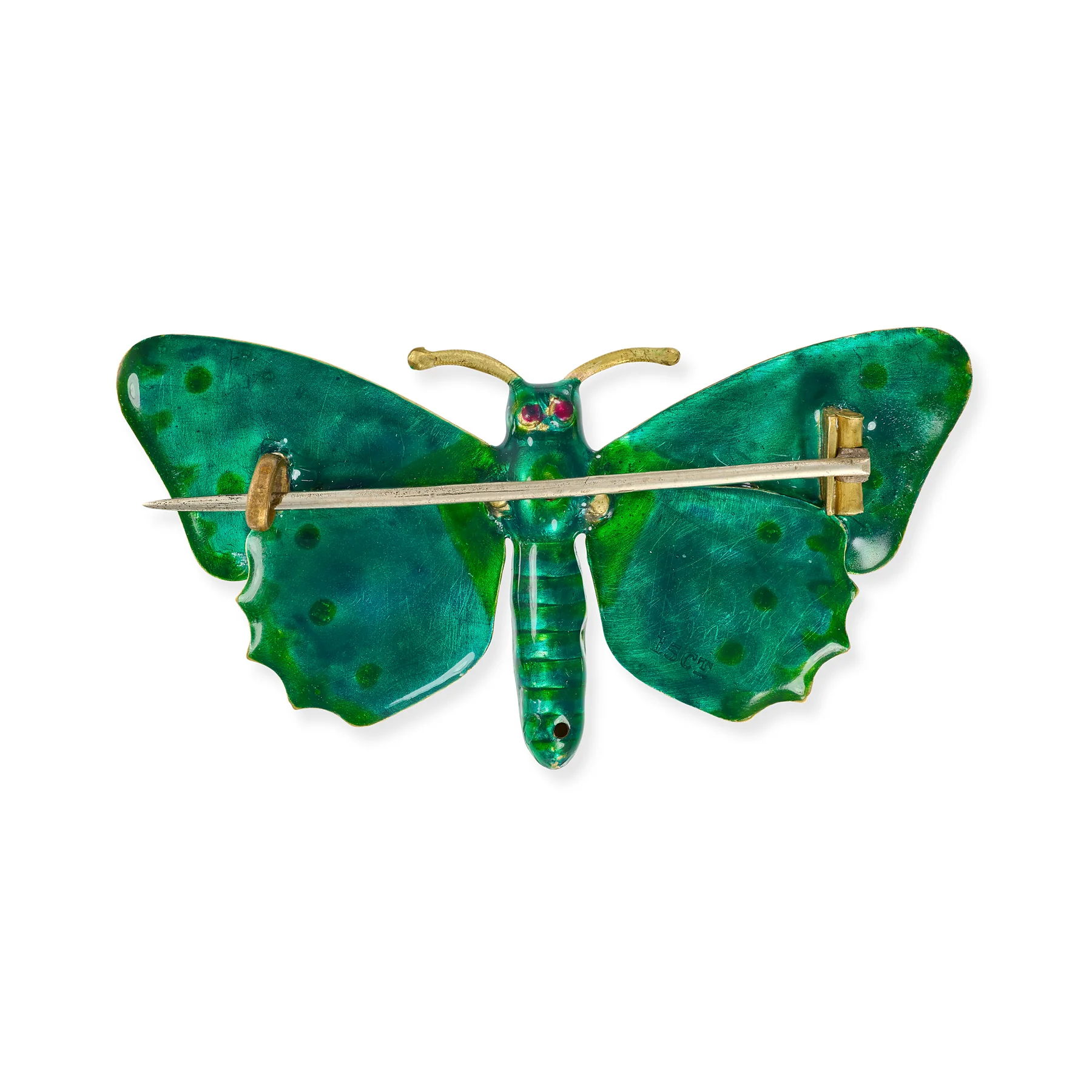 Arts & Crafts Enamel Butterfly 15ct Gold - Image 2