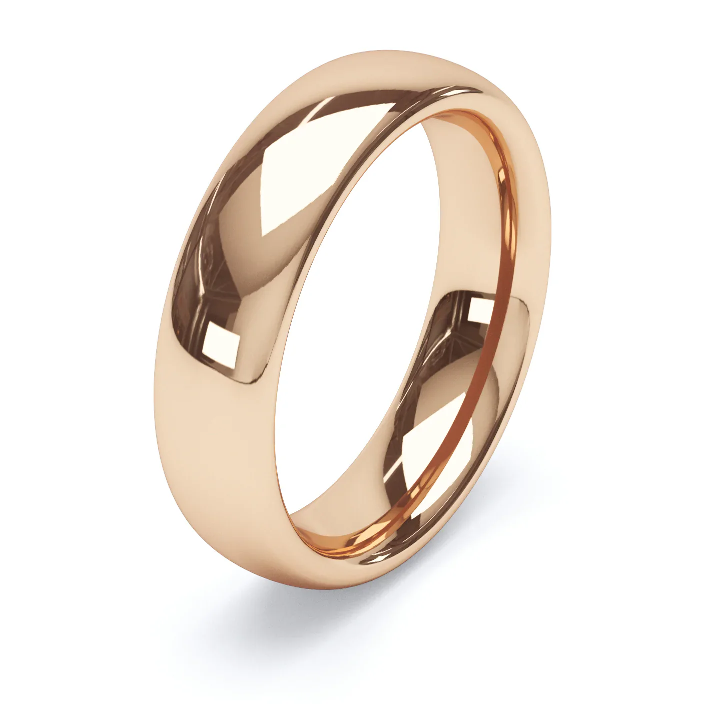 Court Shaped 18ct Rose Gold Wedding Ring - Image 4