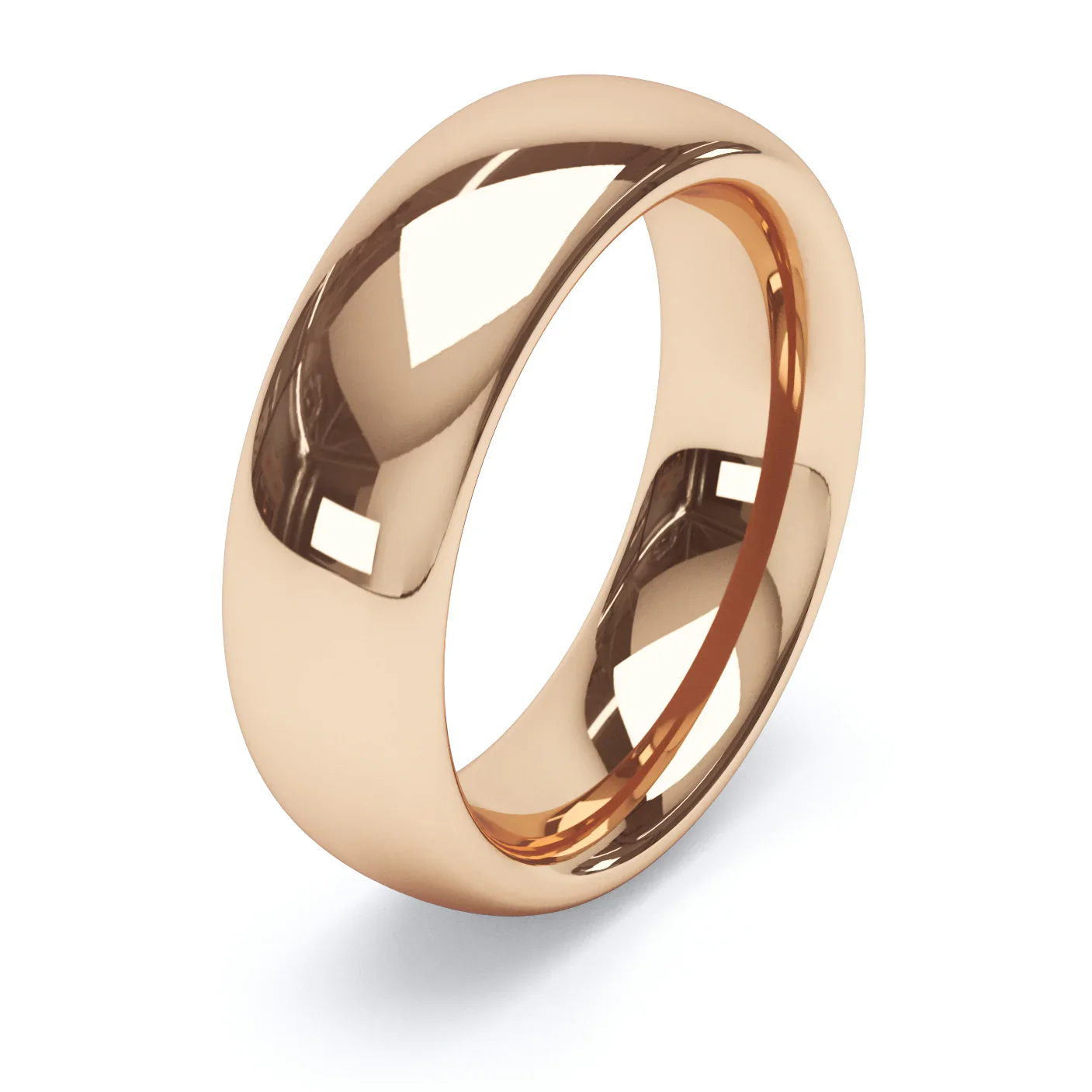 Court Shaped 18ct Rose Gold Wedding Ring - Image 5