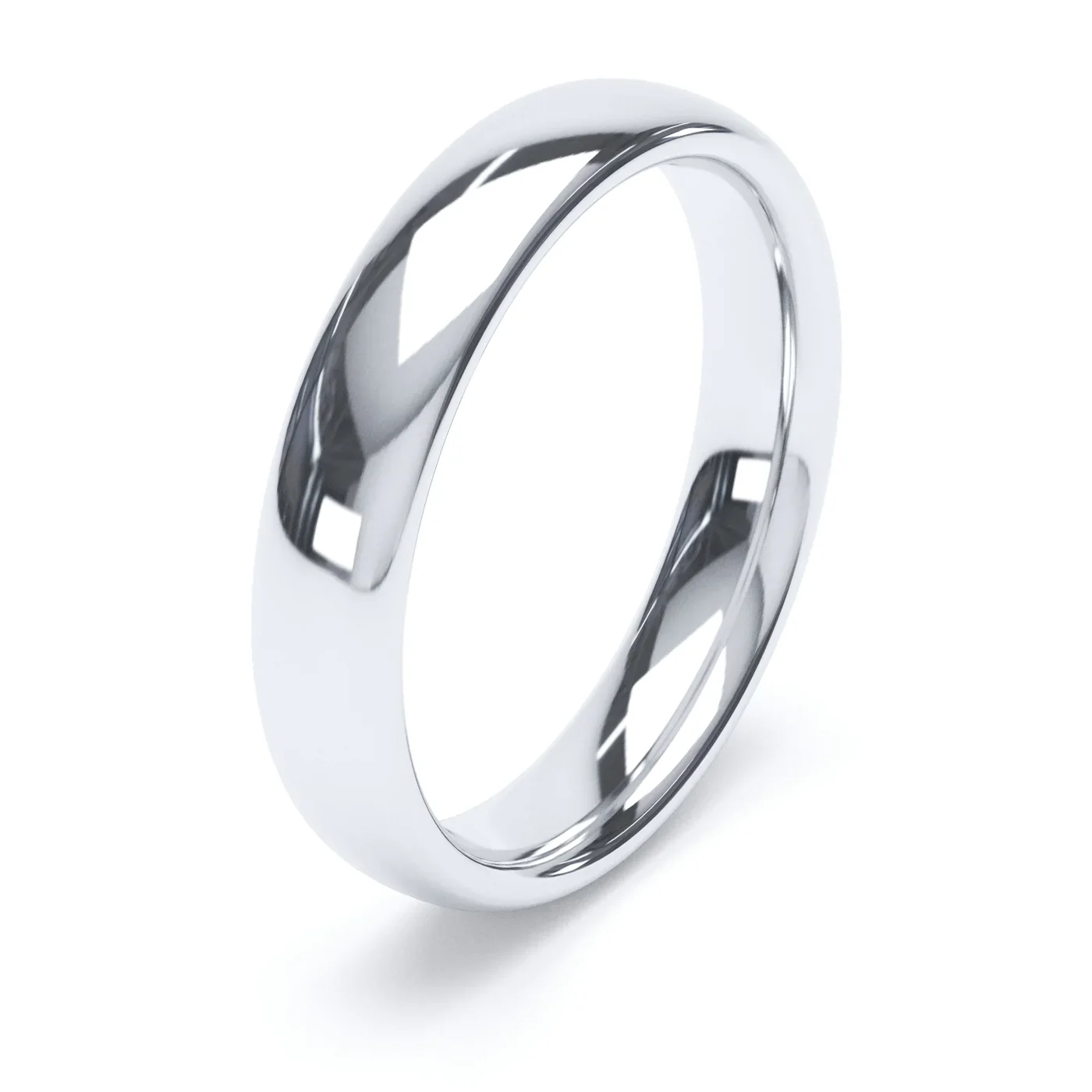 Court Shaped Platinum Wedding Ring - Image 3