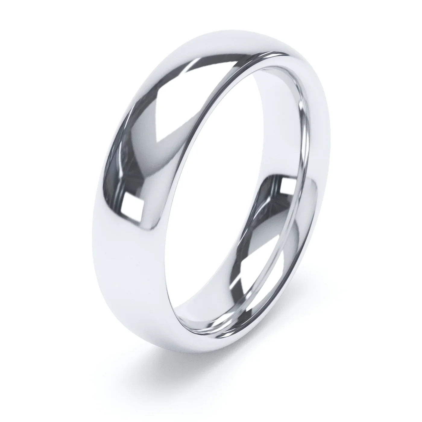 Court Shaped Platinum Wedding Ring - Image 4