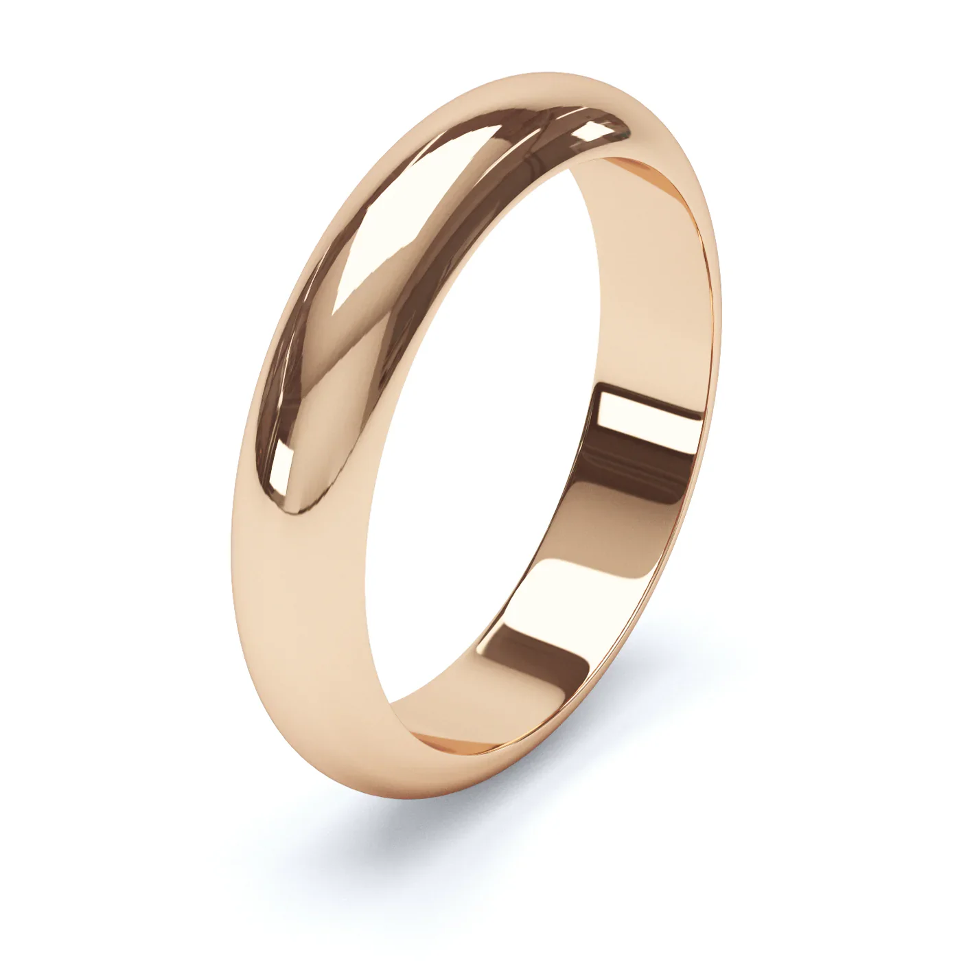 D Shaped 18ct Rose Gold Wedding Ring - Image 3