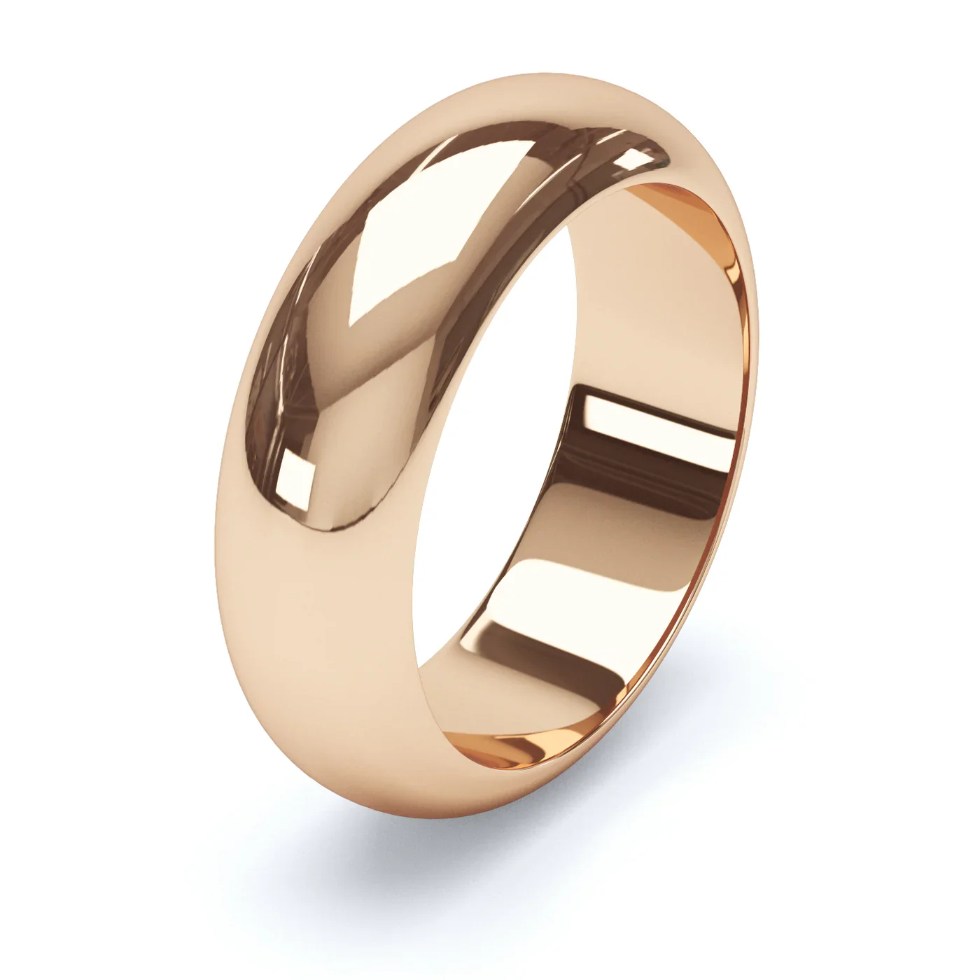 D Shaped 18ct Rose Gold Wedding Ring - Image 5