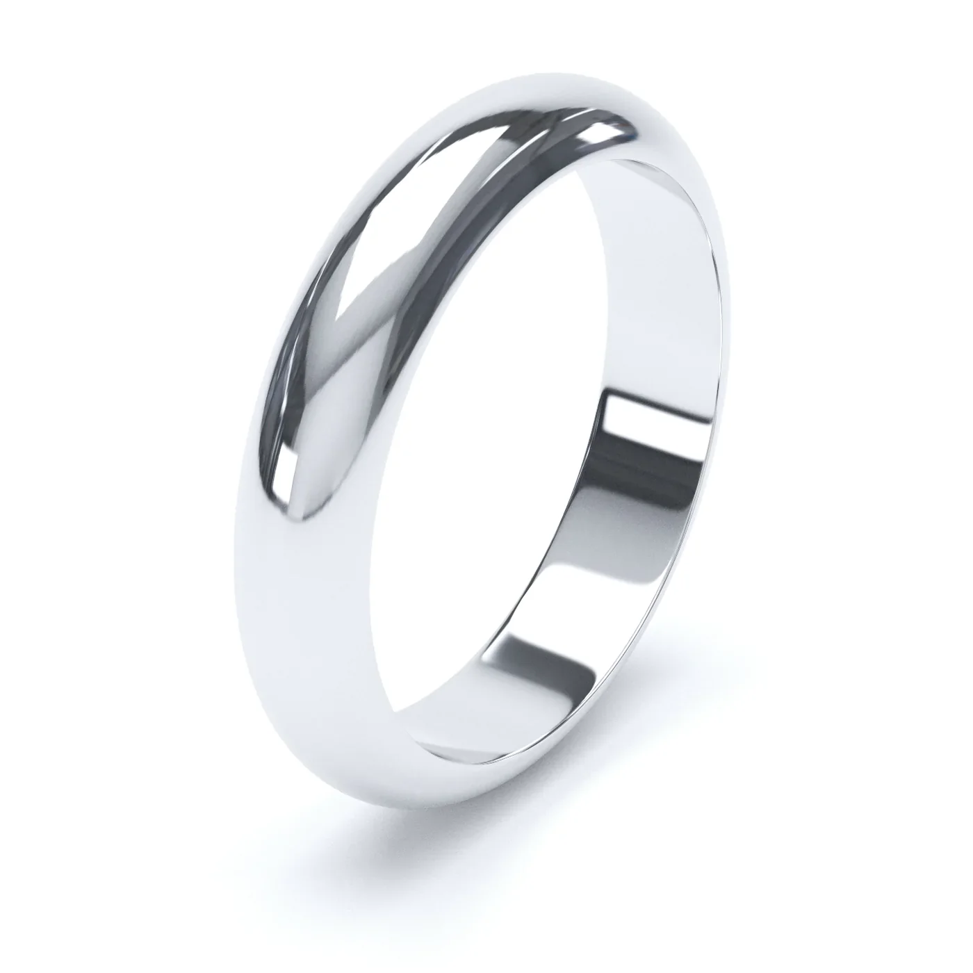 D Shaped 18ct White Gold Wedding Ring - Image 3