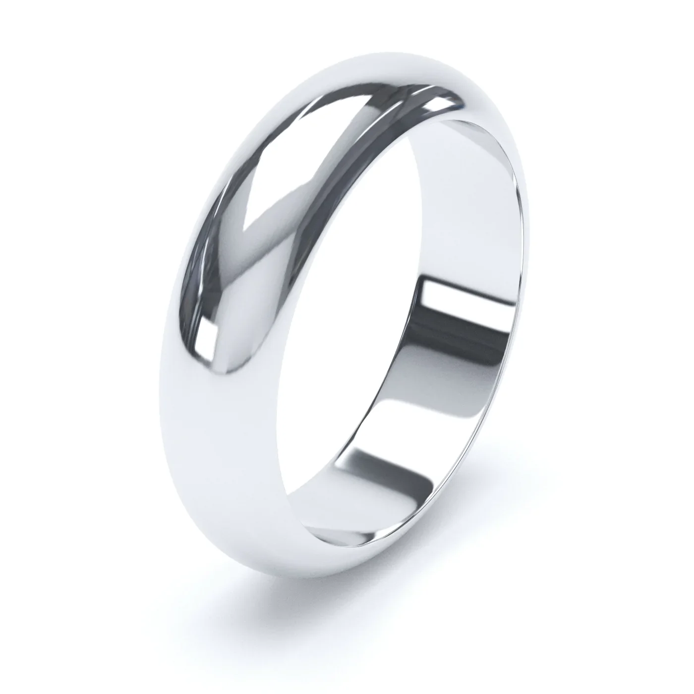 D Shaped 18ct White Gold Wedding Ring - Image 4
