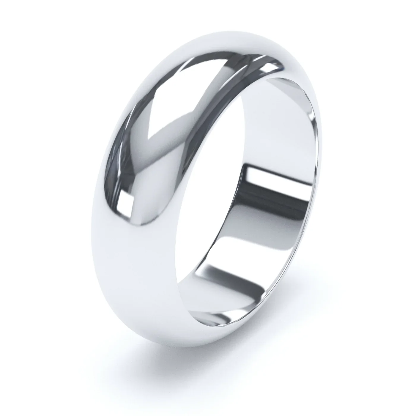 D Shaped 18ct White Gold Wedding Ring - Image 5