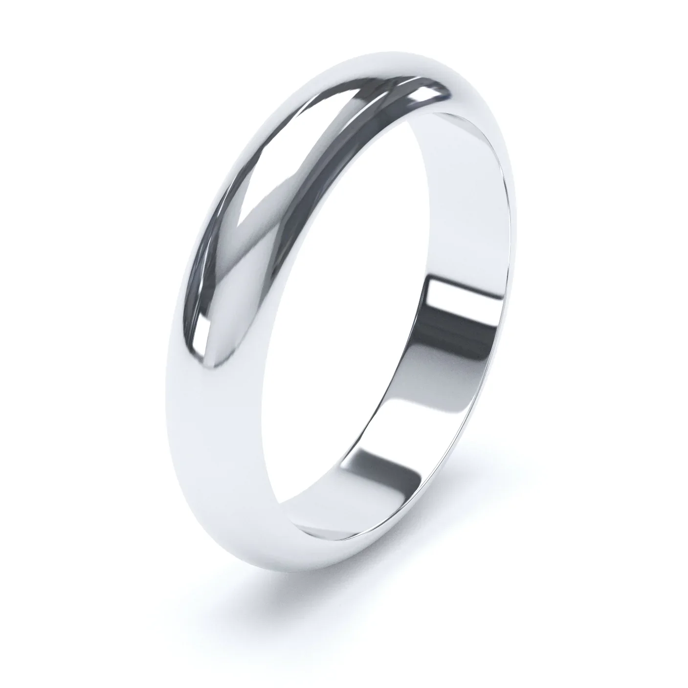 D Shaped Platinum Wedding Ring - Image 3