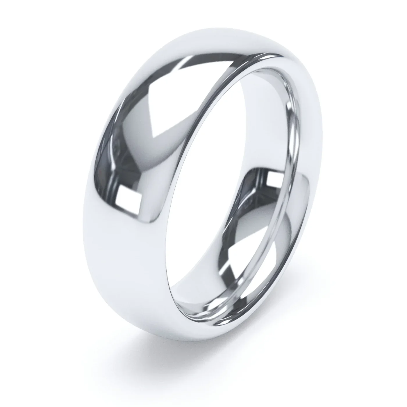 D Shaped Platinum Wedding Ring - Image 5