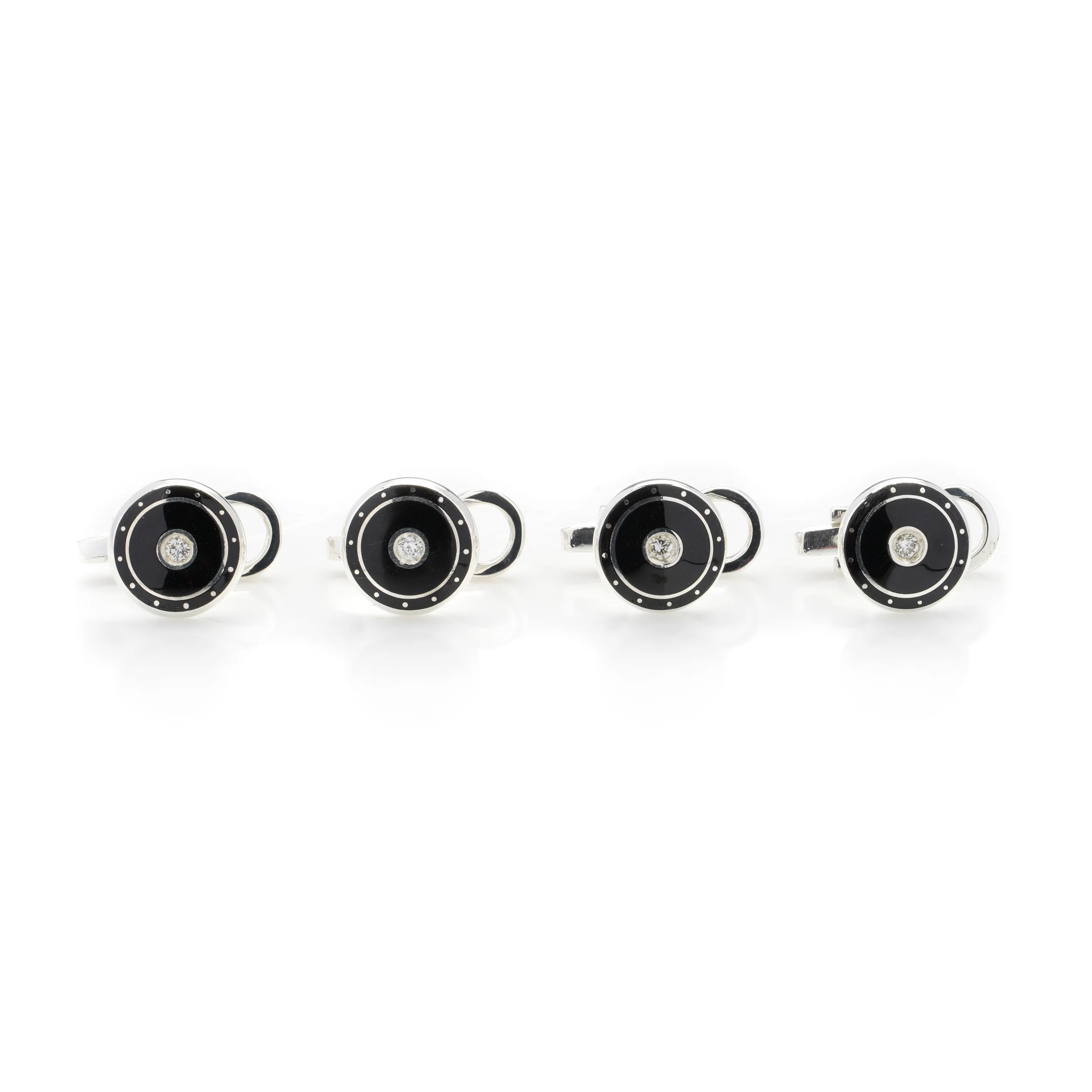 Diamond & Black Enamel Round Dress Set - Image 4