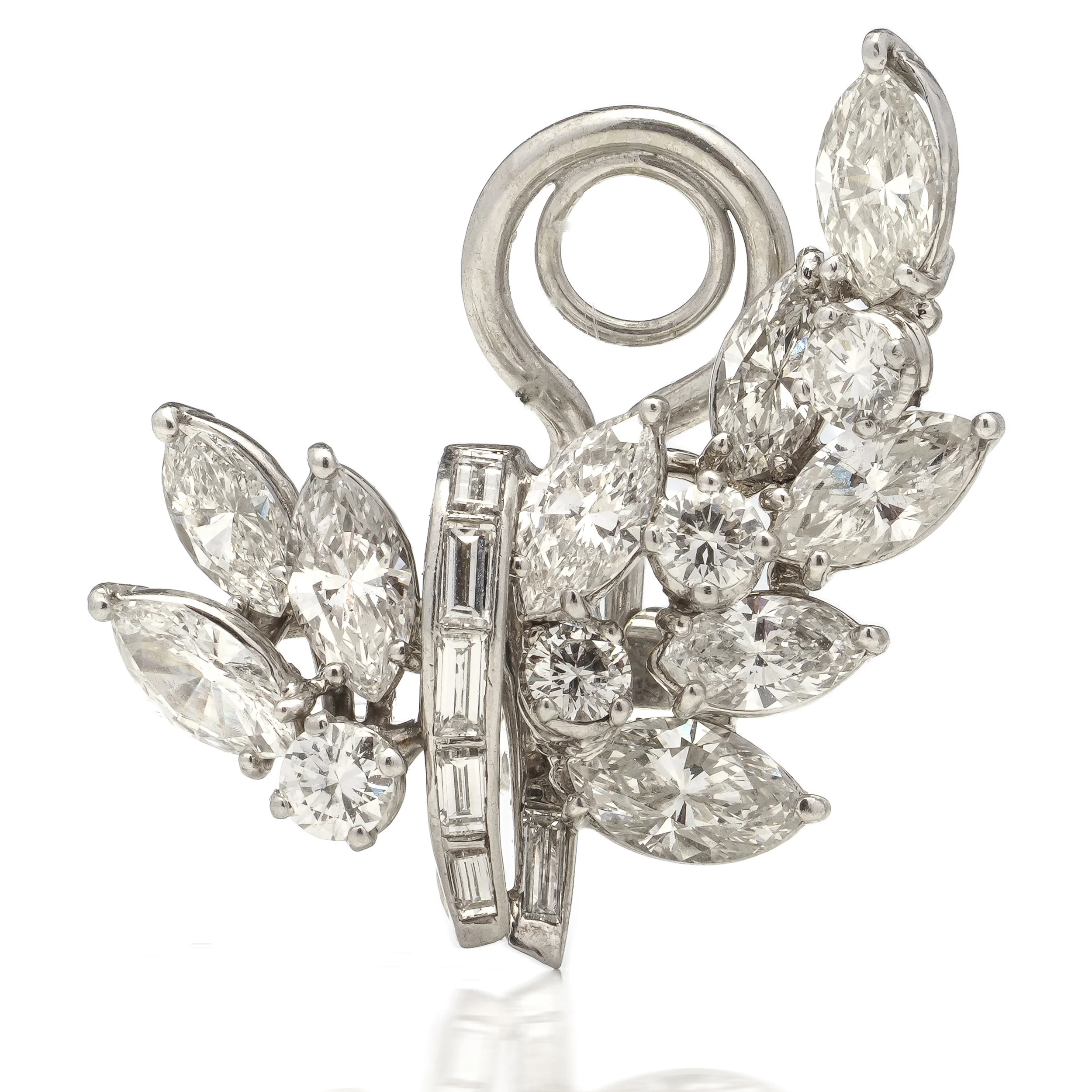 Diamond Clip Earrings, 5cts - Image 5