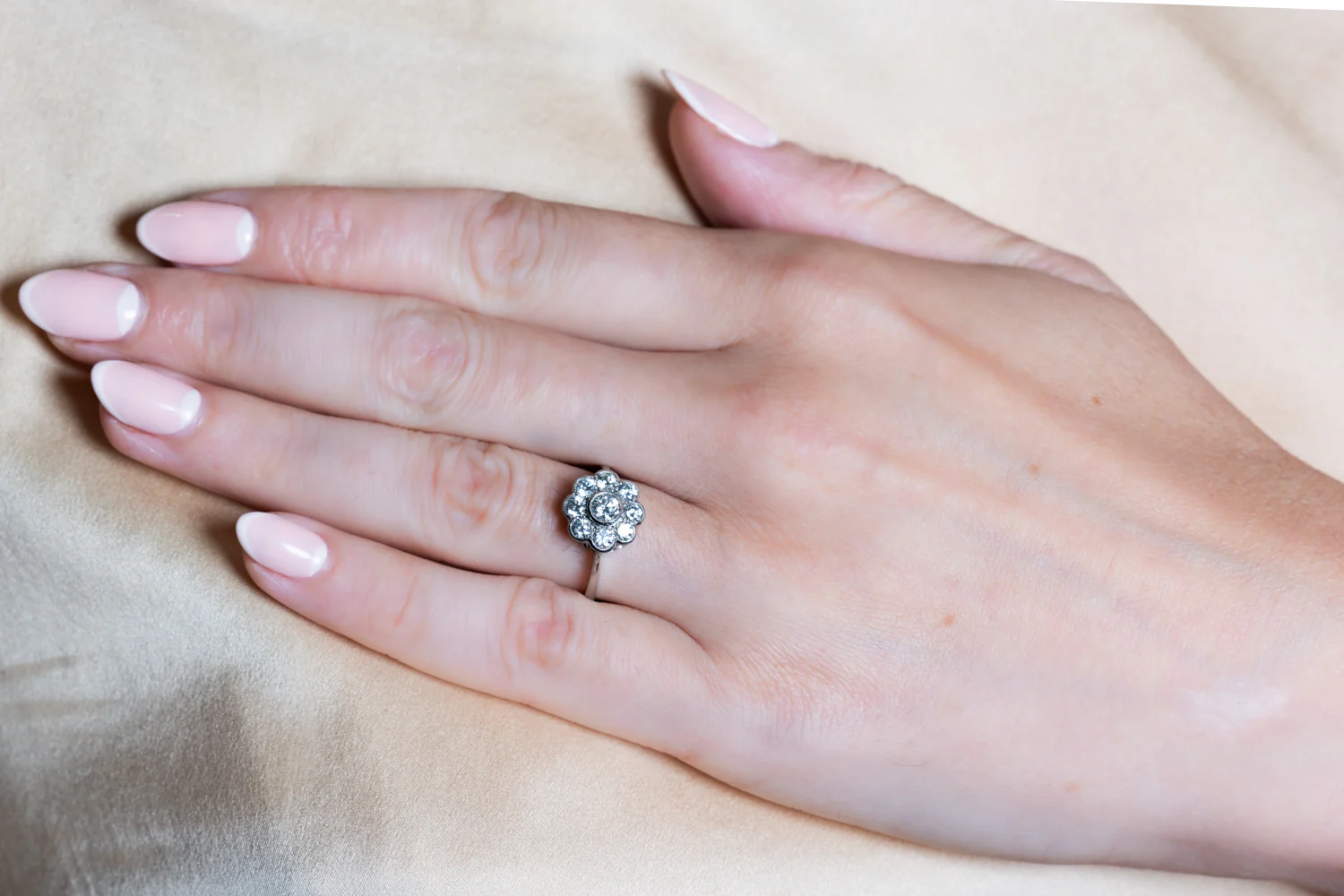 Diamond Daisy Cluster Ring - Image 5