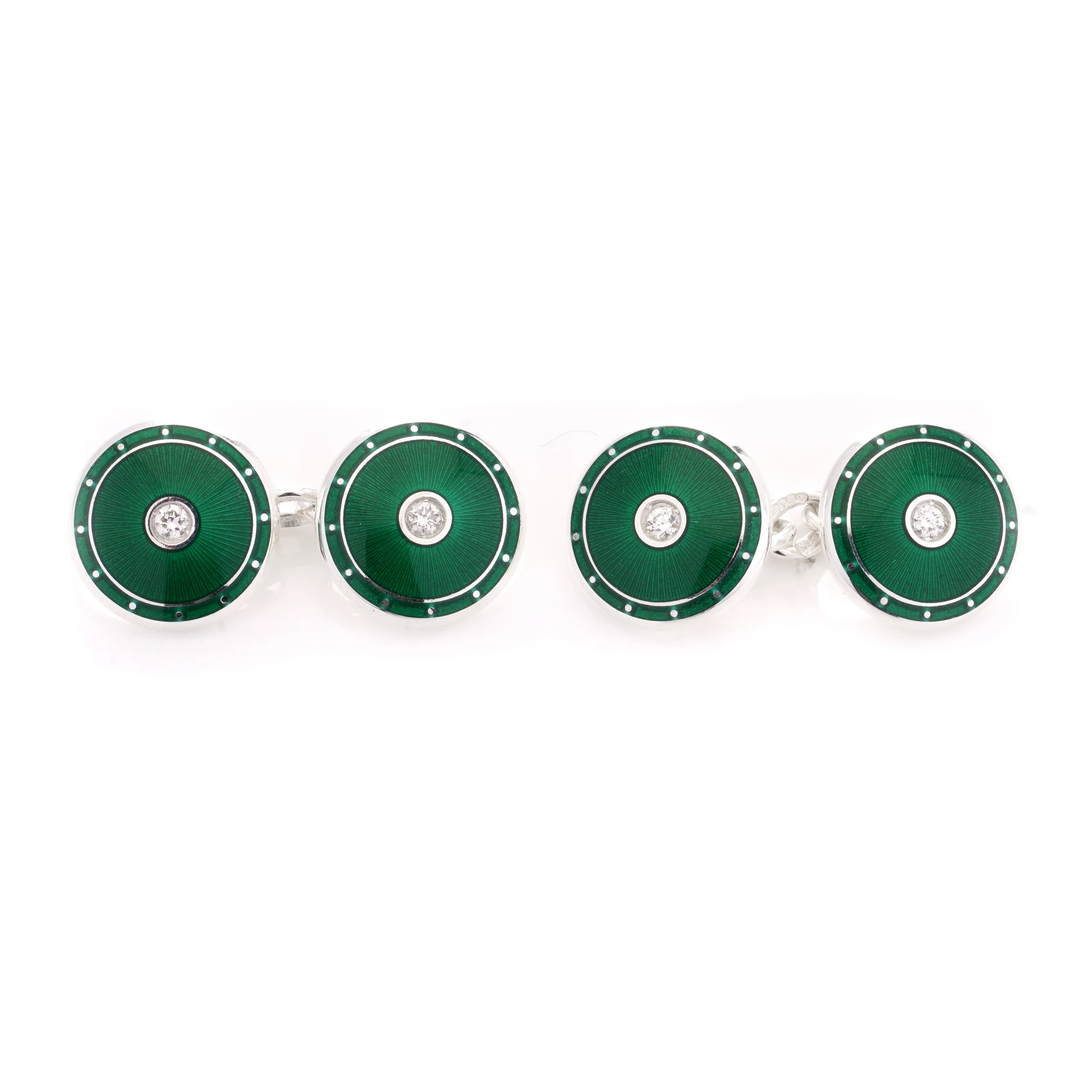 Diamond & Green Enamel Round Dress Set - Image 3