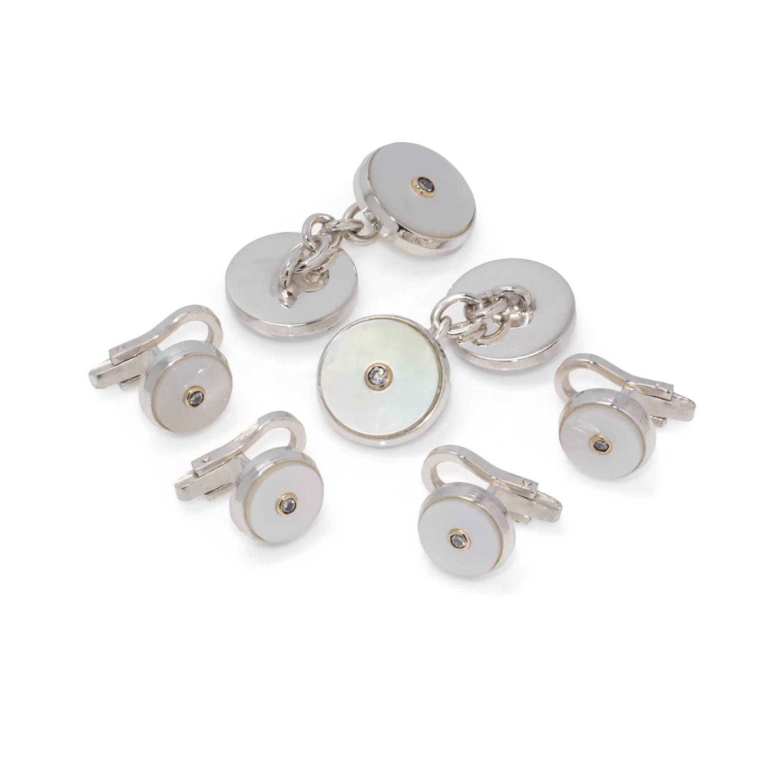 Diamond & Mother of Pearl Round Dress Set