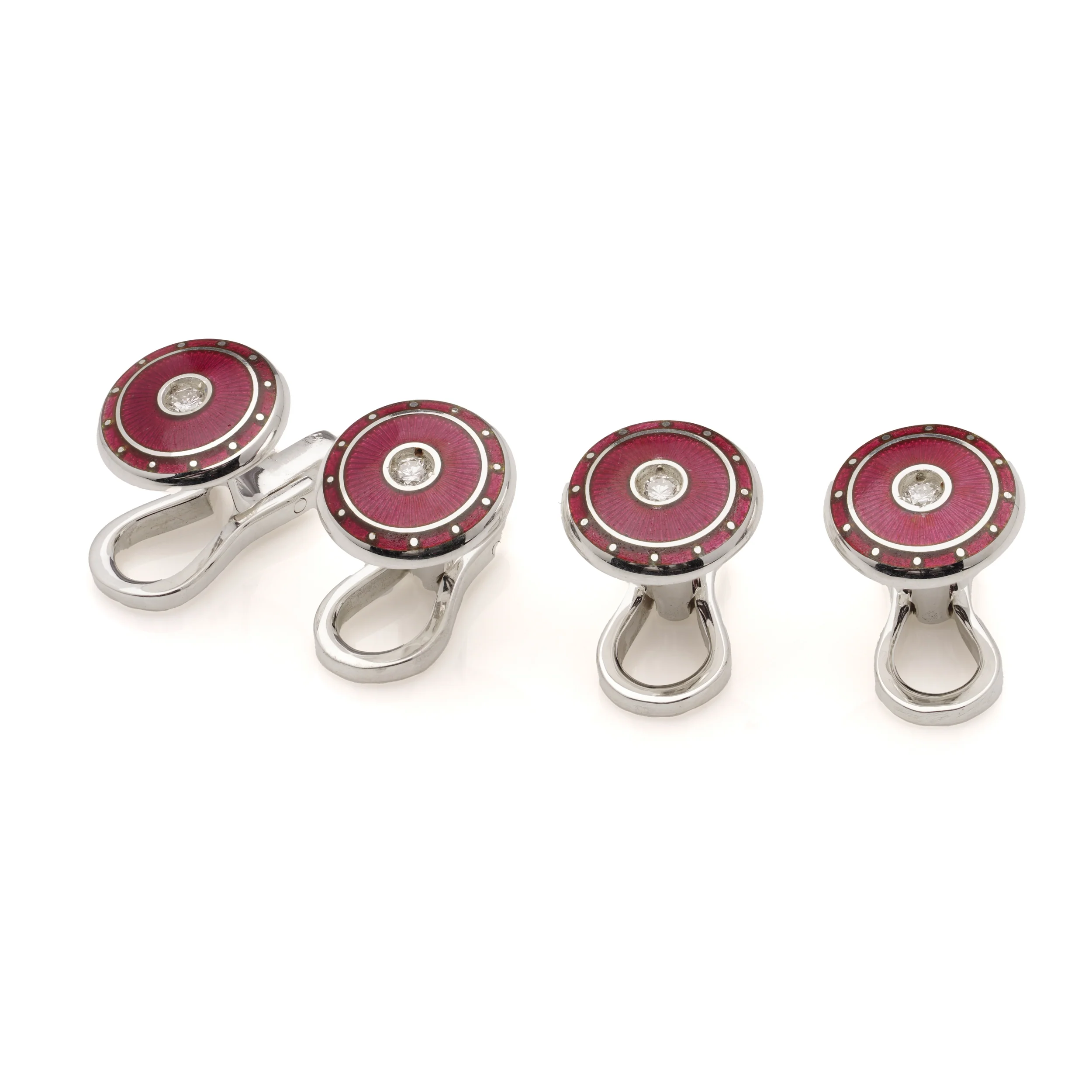 Diamond & Red Enamel Round Dress Set - Image 3
