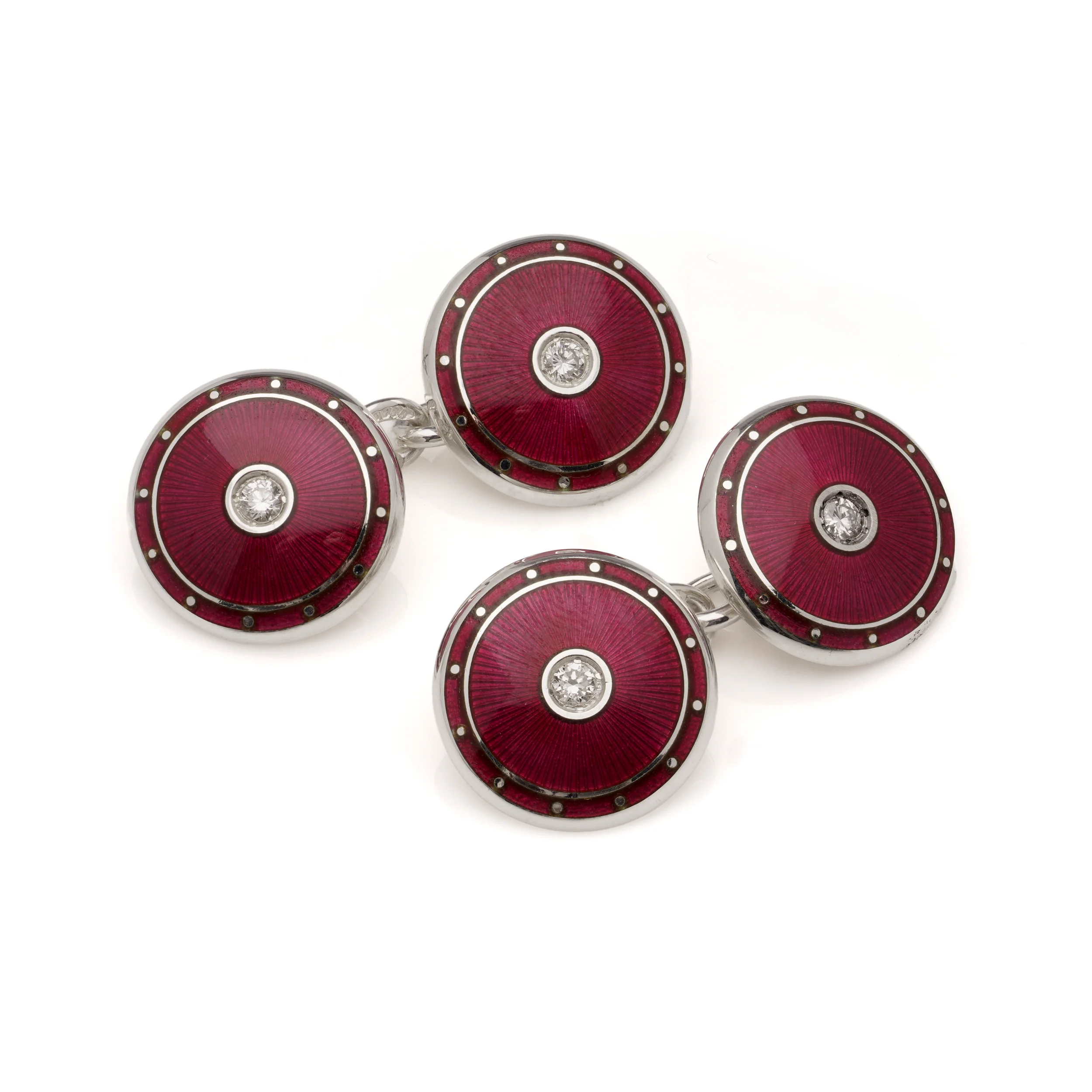 Diamond & Red Enamel Round Dress Set - Image 4