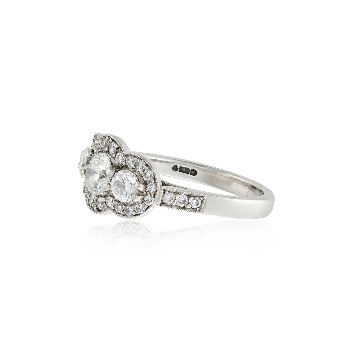 Diamond Three Stone Engagement Ring - Image 3
