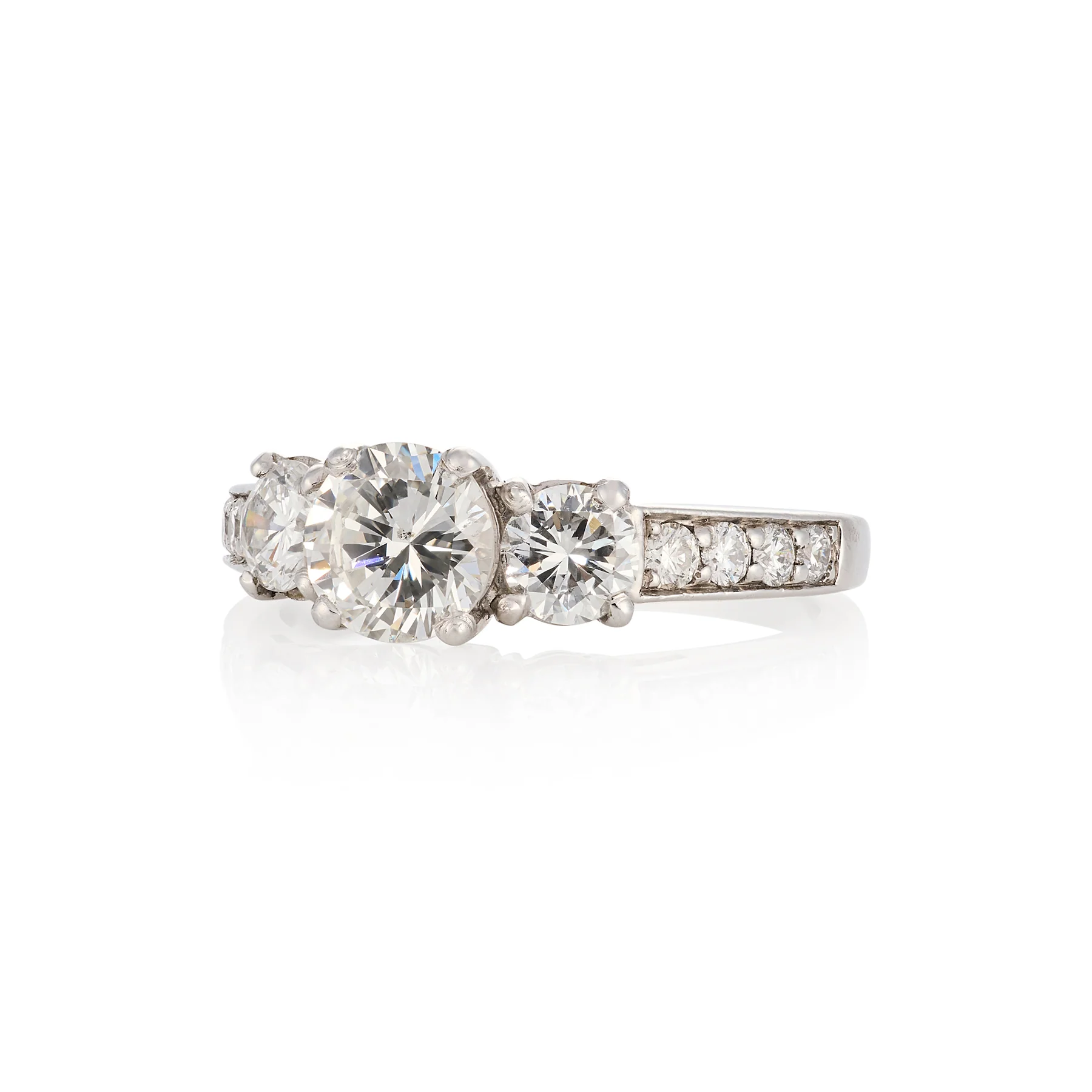 Diamond Three Stone Engagement Ring - Image 2