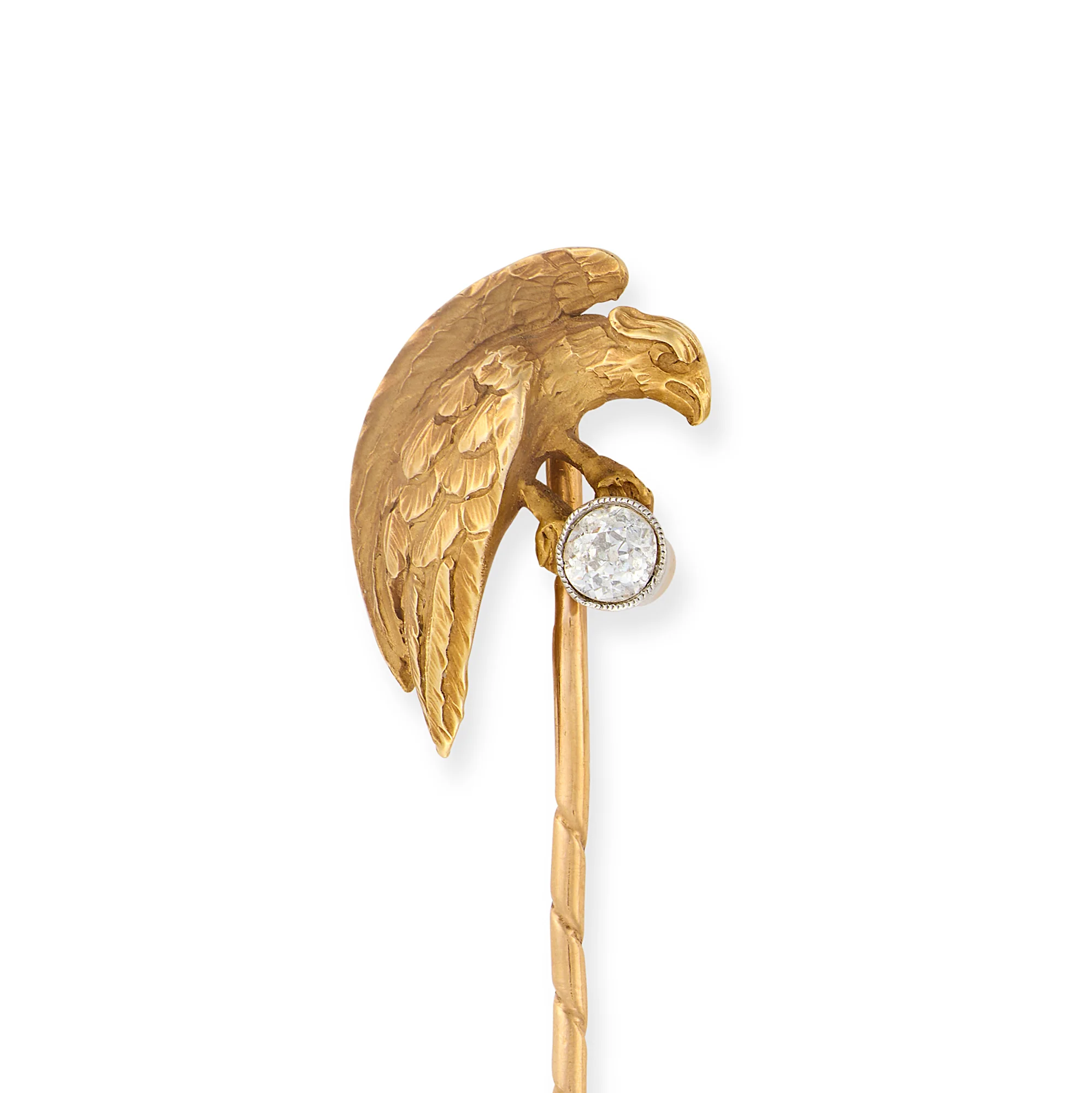 Edwardian 18ct Gold & Diamond Eagle Stickpin