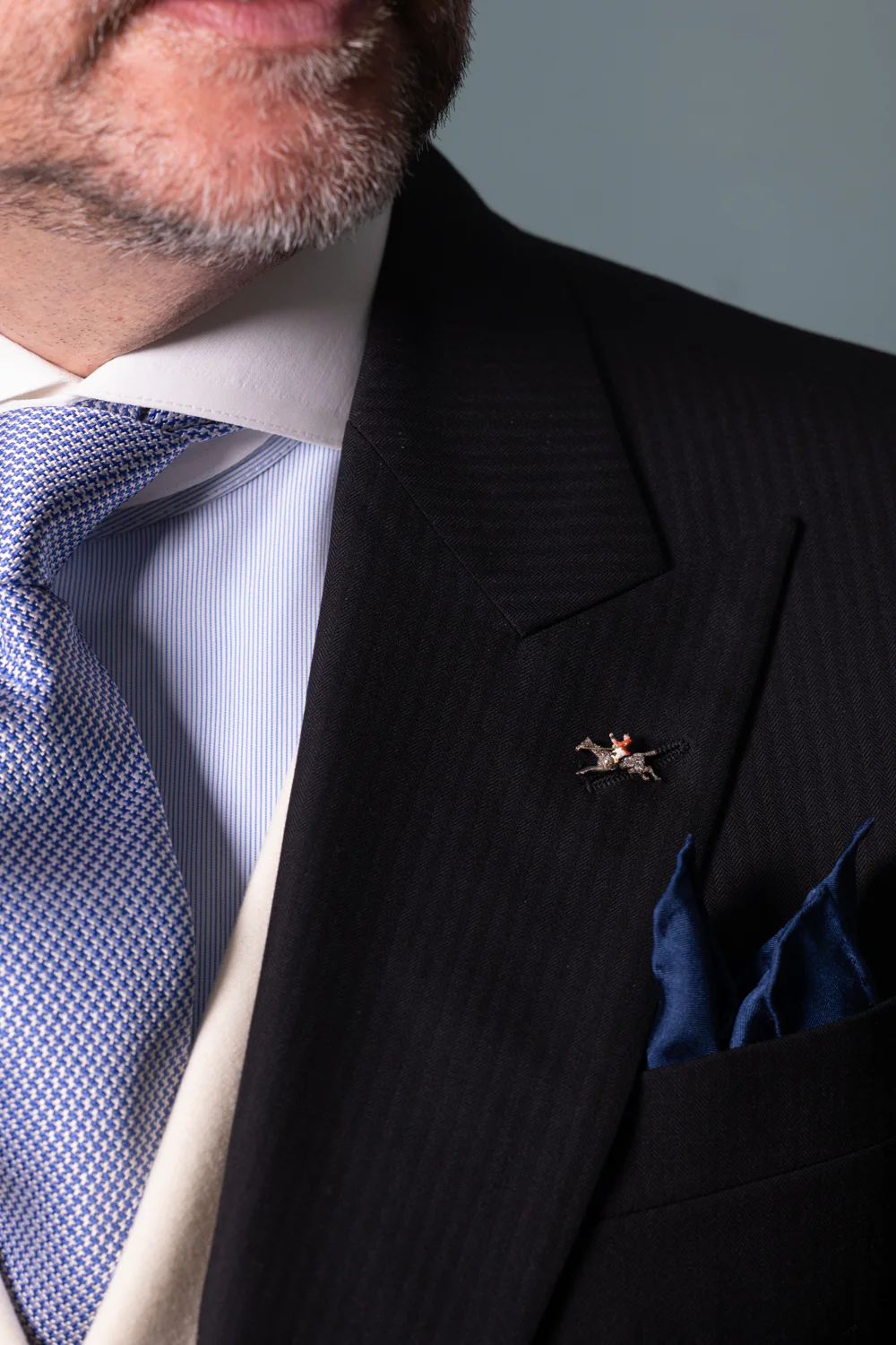 Edwardian Diamond & Enamel Fox Hunting Stickpin - Image 2