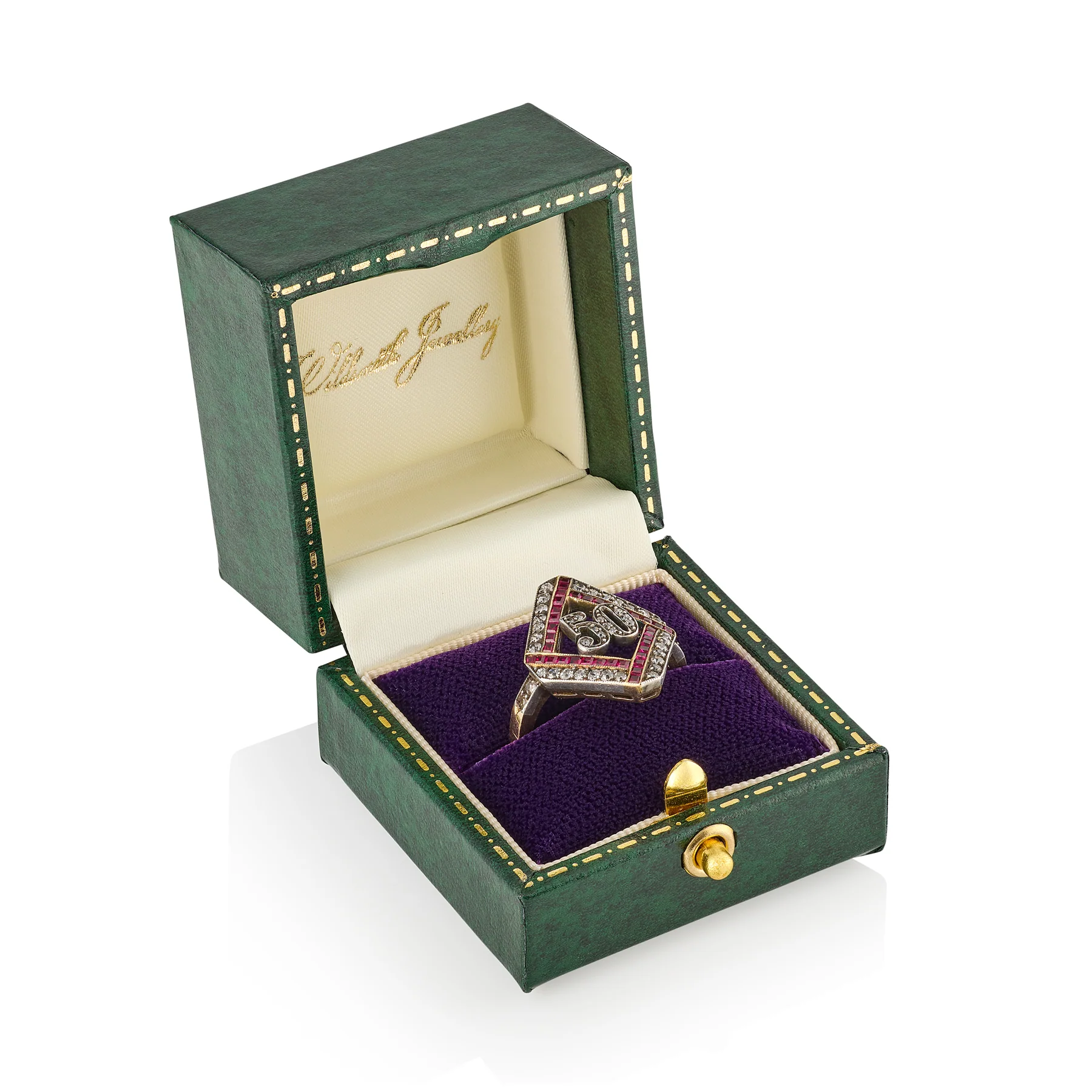 Edwardian Ruby & Diamond '50' Ring - Image 4