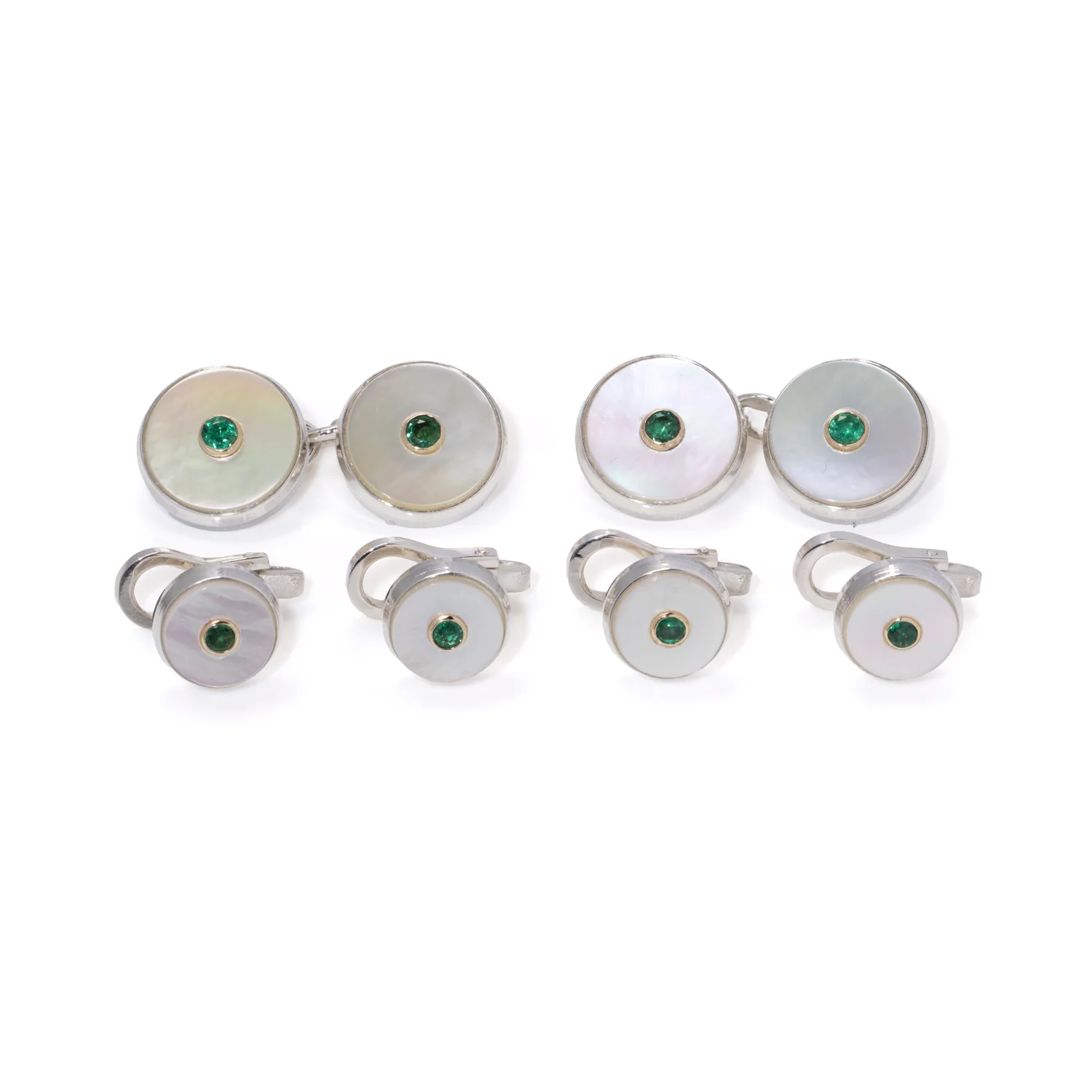 Emerald & Mother of Pearl Round Dress Set - Image 3