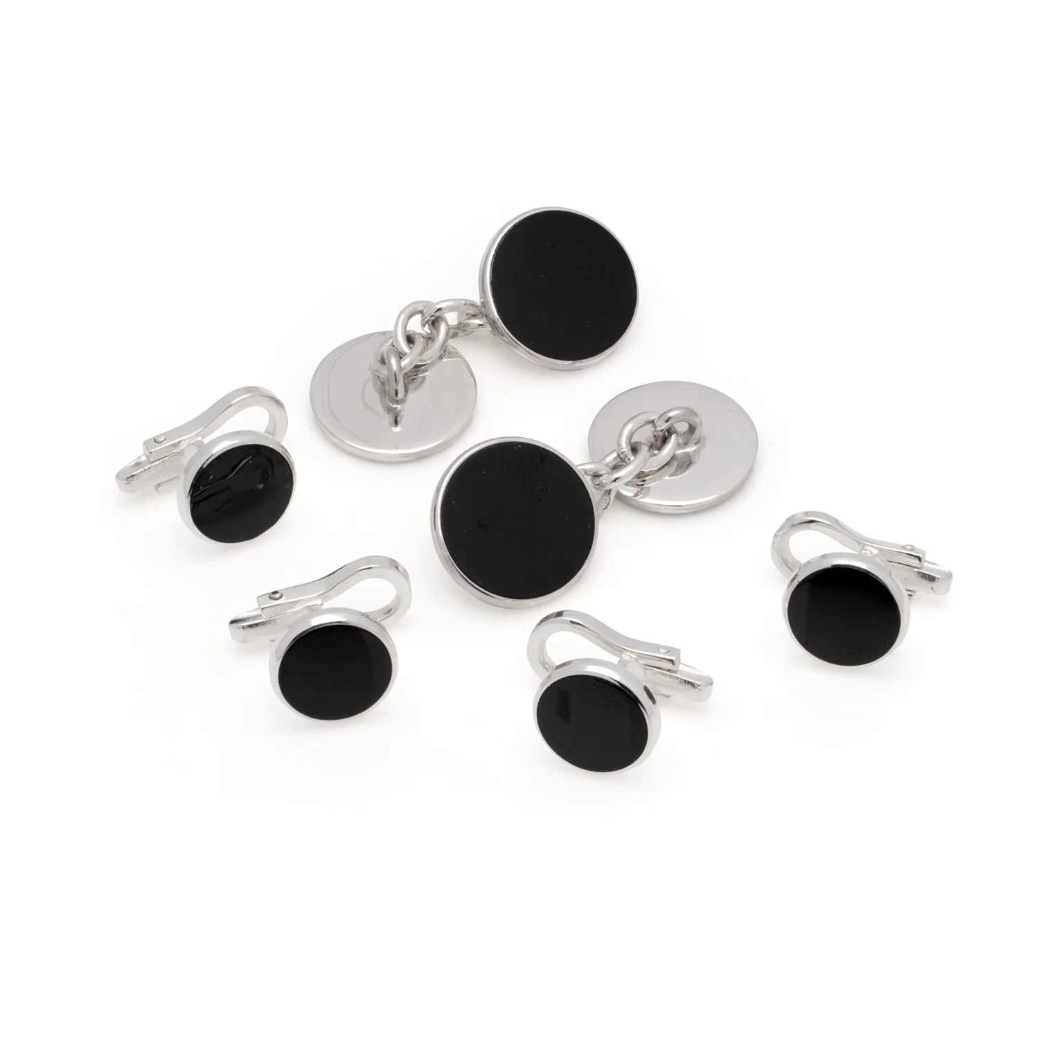 Enamel & Sterling Silver Round Dress Set