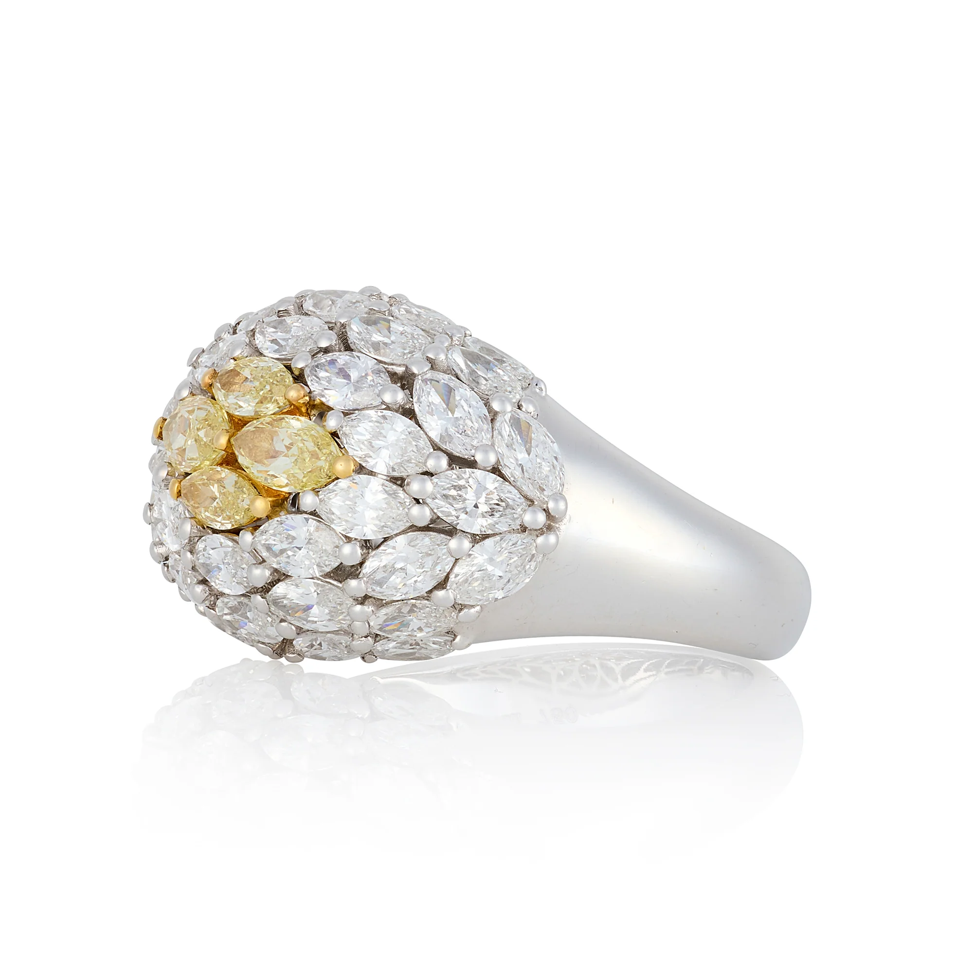 Fancy Yellow Diamond Cluster Ring - Image 2