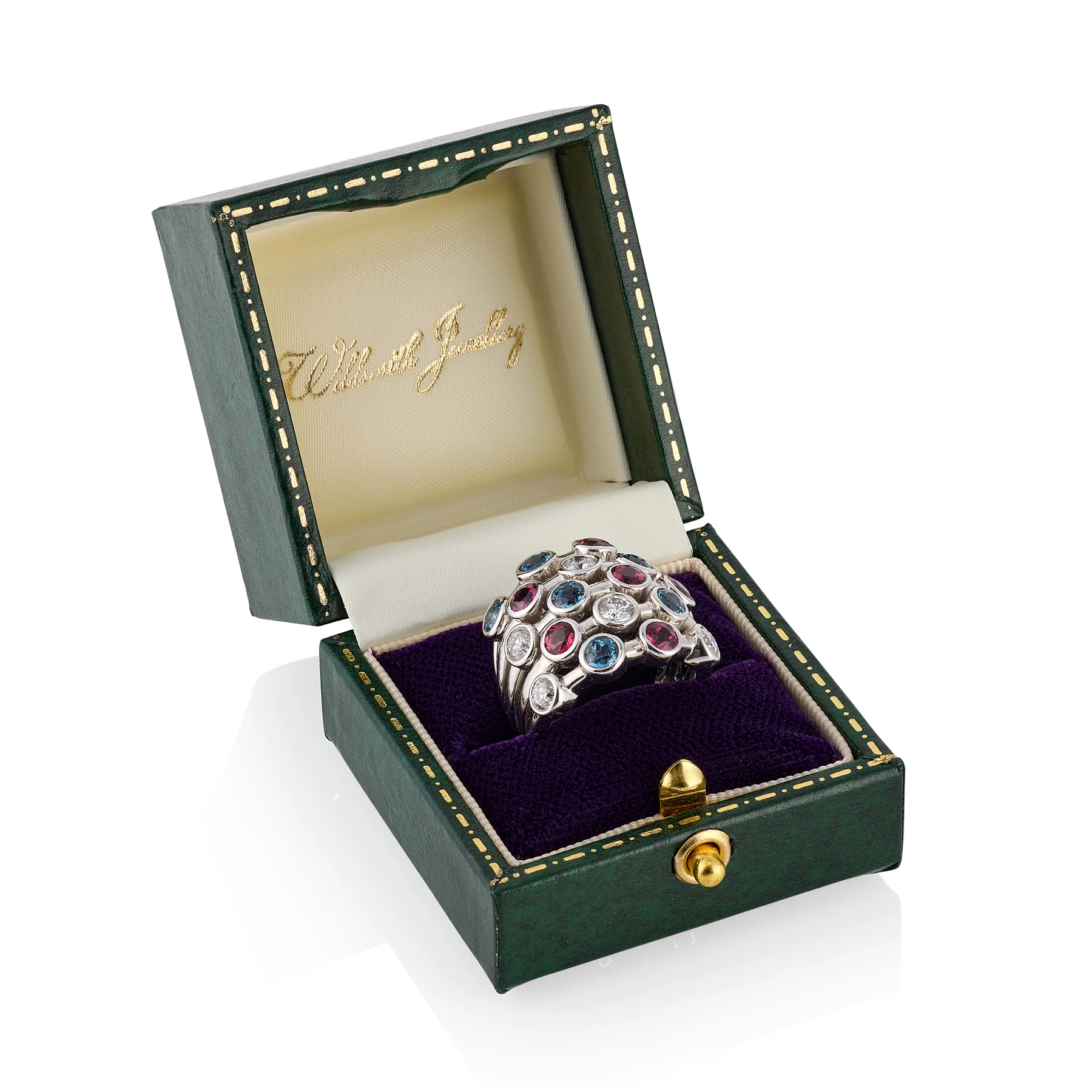 Five Row Tourmaline and Diamond Bubble Ring - Image 3