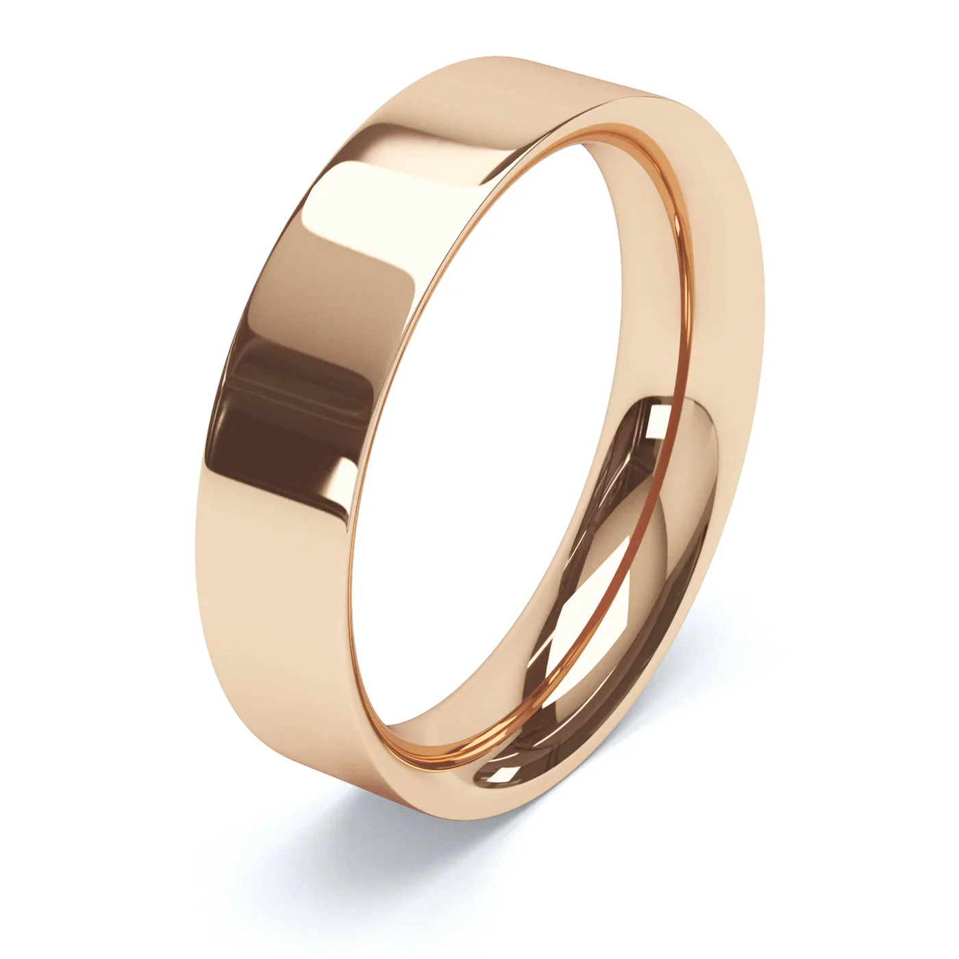 Flat Court 18ct Rose Gold Wedding Ring - Image 4