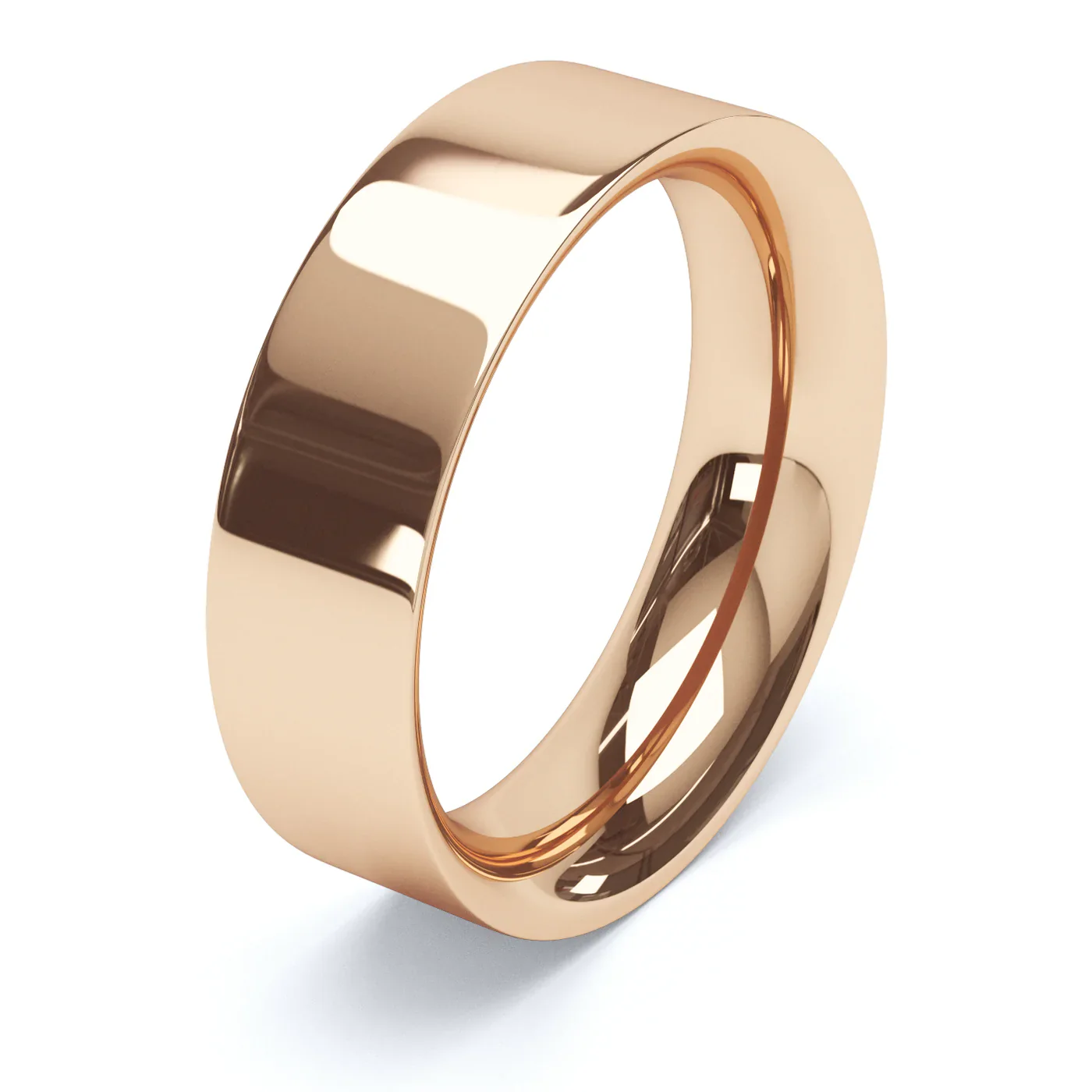 Flat Court 18ct Rose Gold Wedding Ring - Image 5