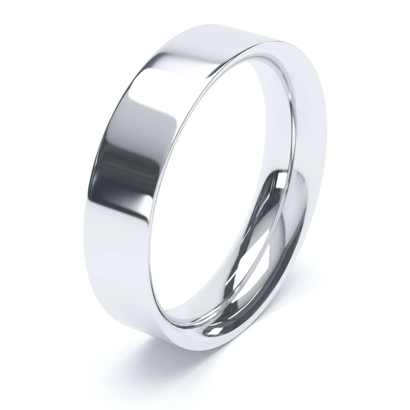 Flat Court 18ct White Gold Wedding Ring - Image 4