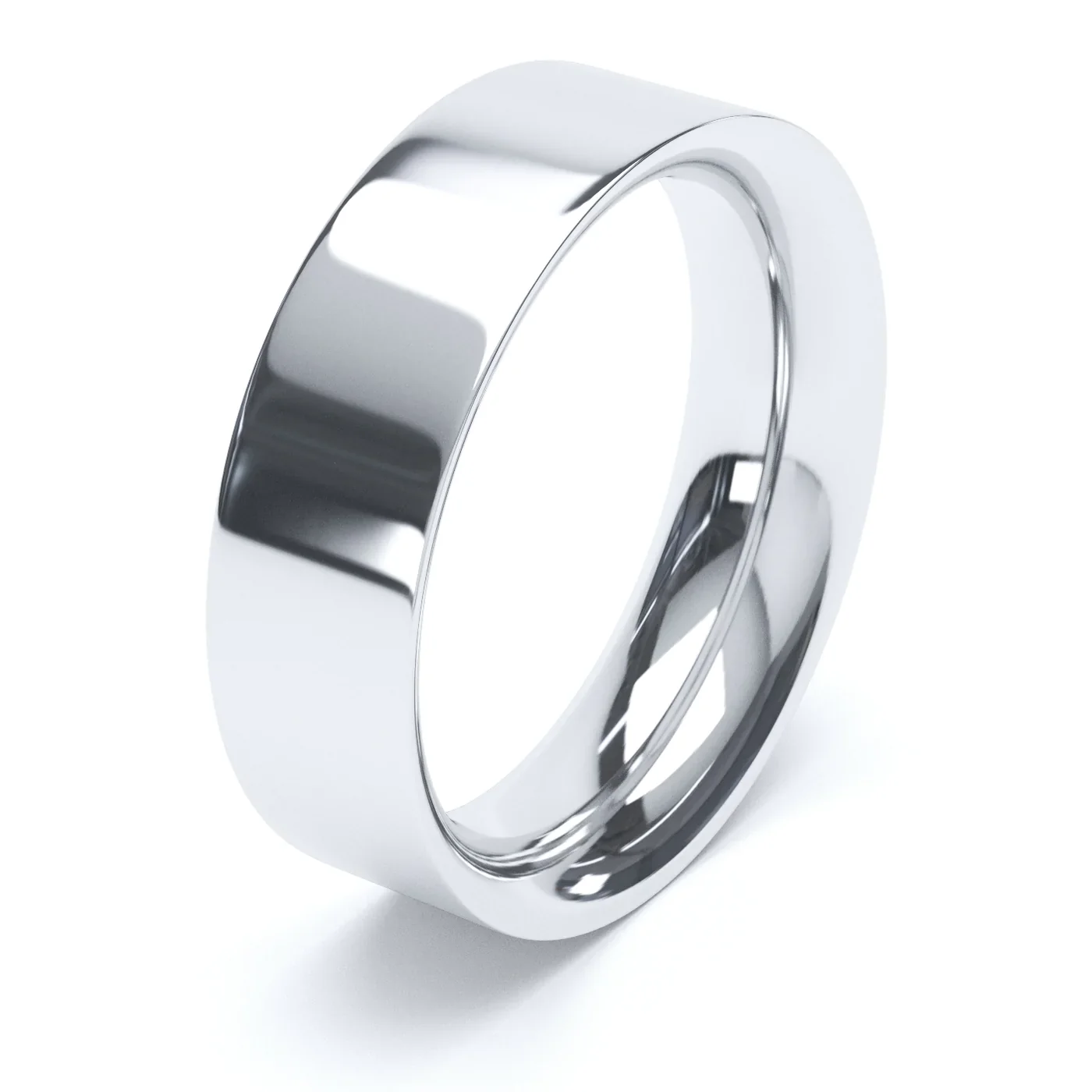 Flat Court Platinum Wedding Ring - Image 5