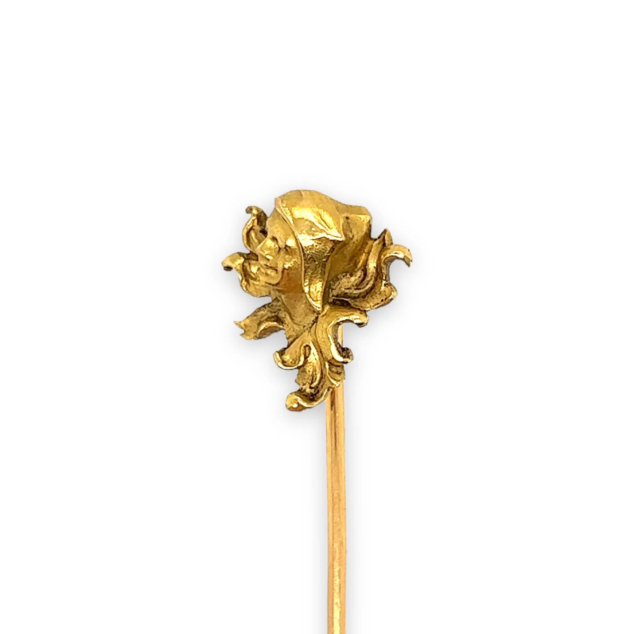 French Art Nouveau Gold Jester Stickpin by Léon Gariod - Image 3