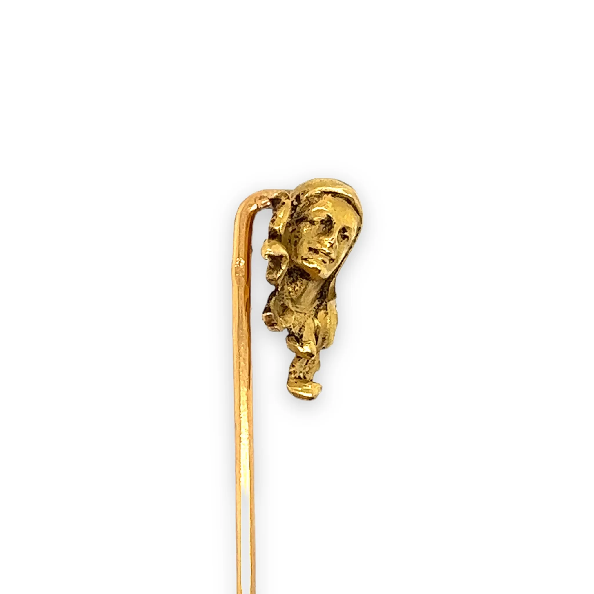 French Art Nouveau Gold Jester Stickpin by Léon Gariod - Image 4