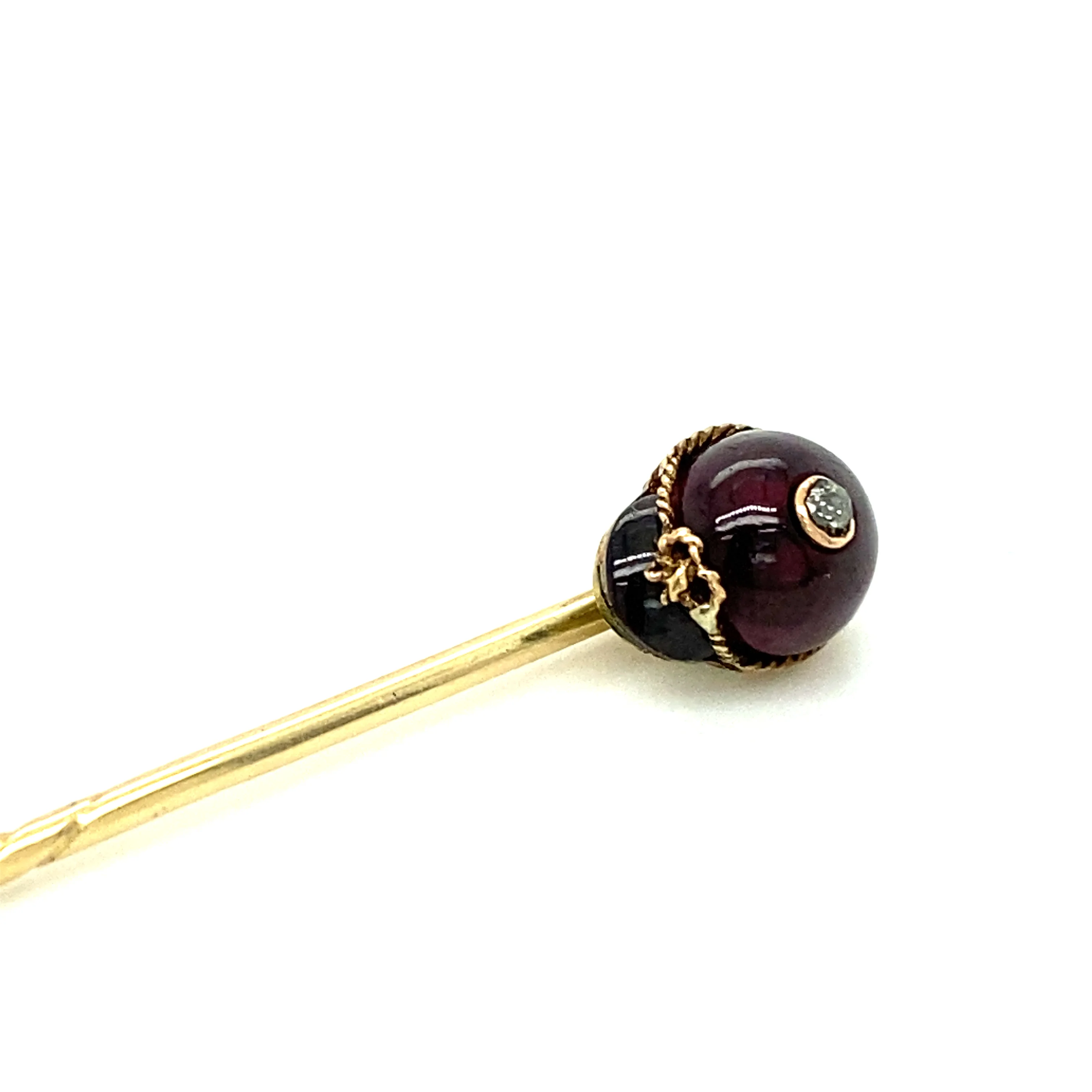 Garnet & Diamond Jockey Cap Stickpin - Image 3
