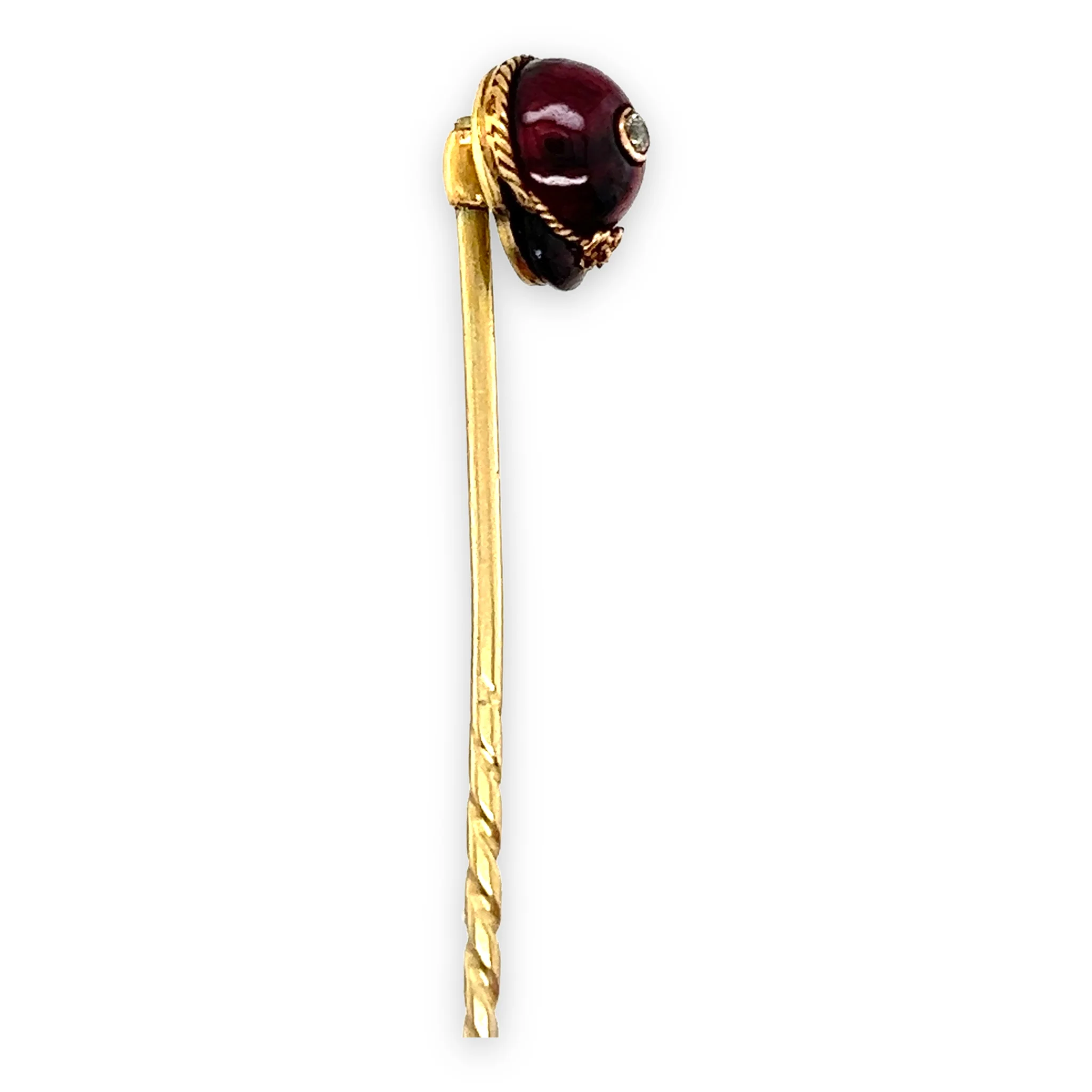 Garnet & Diamond Jockey Cap Stickpin - Image 4